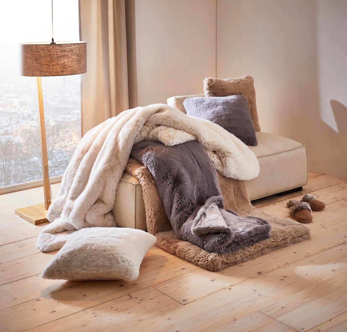 KOC FUTRZANY SECCO - antracytowy, Basics, tkanina (150/200cm) - Dieter Knoll