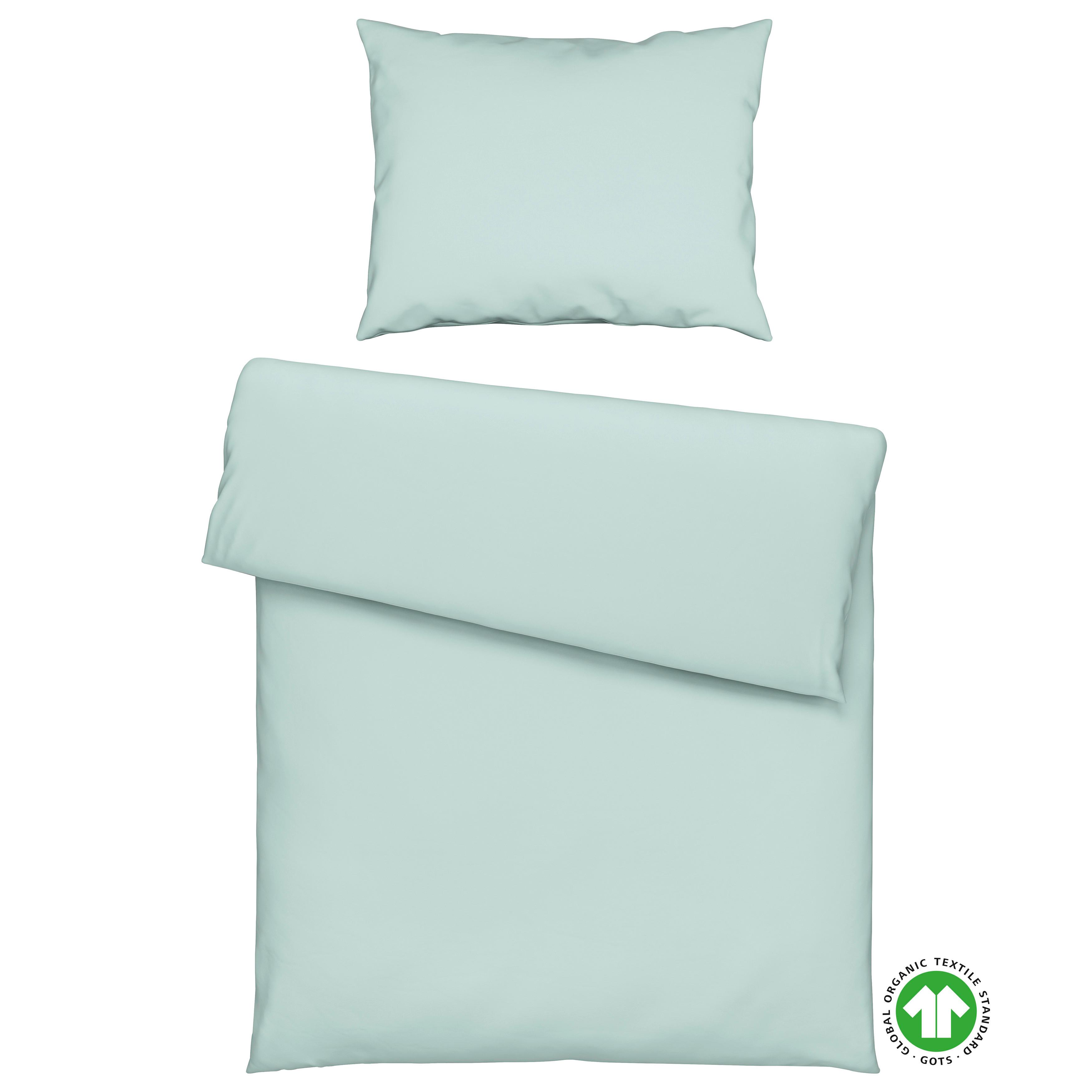 Bettwäsche Bio-Anna Uni Jadegrün ca. 140x200cm - Jadegrün, Natur, Textil (140/200cm) - ecoTree