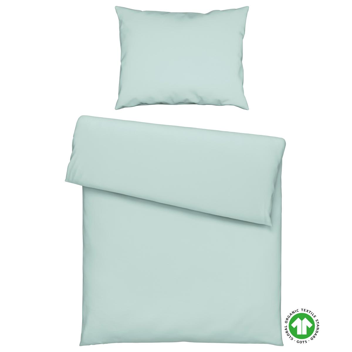 Bettwäsche Bio-Anna Uni Jadegrün ca. 140x200cm - Jadegrün, Natur, Textil (140/200cm) - ecoTree