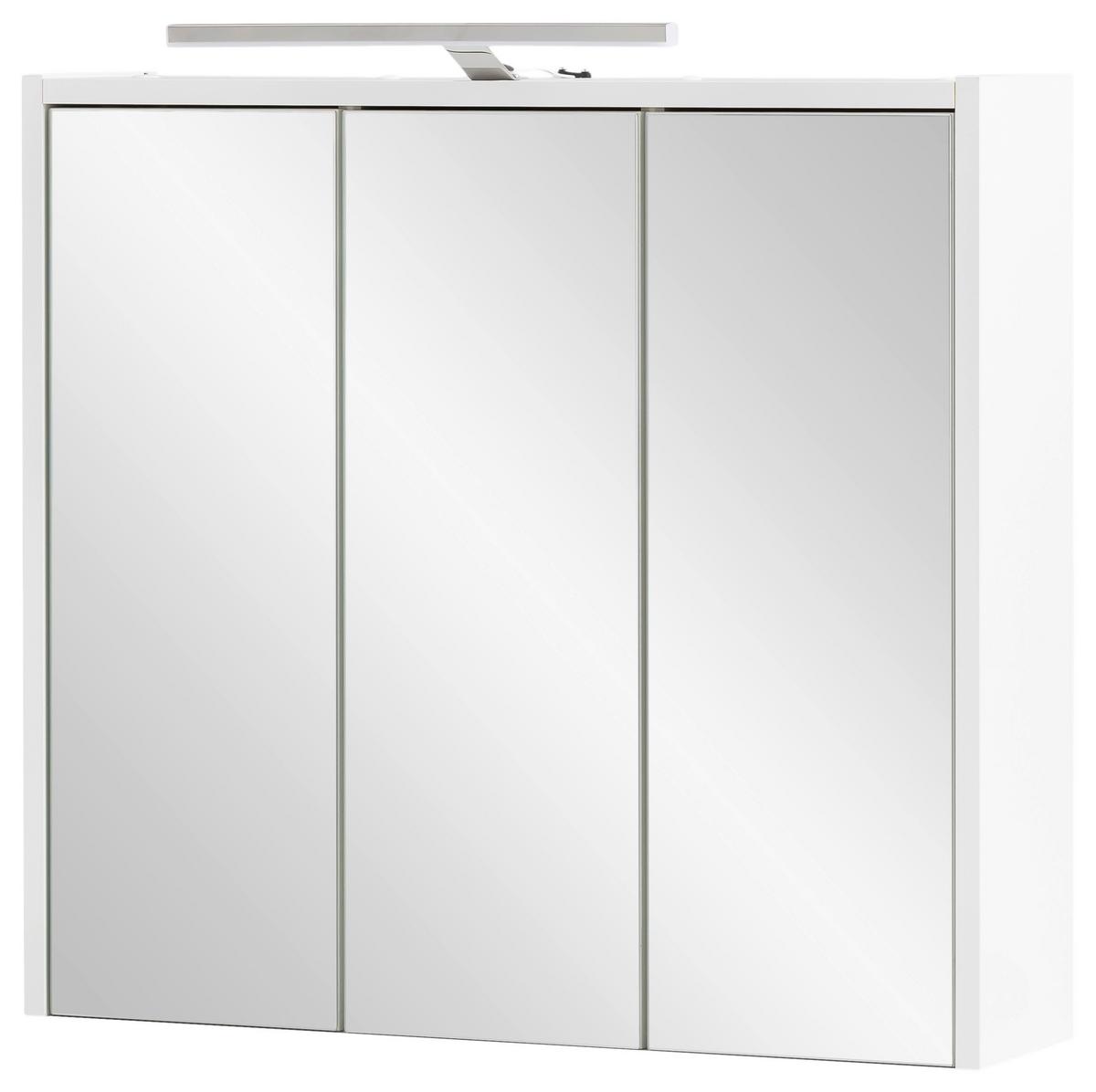 SZAFKA Z LUSTREM COBIE - biały, Basics, materiał drewnopochodny/szkło (65/60/16cm) - Stylife