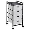 ROLCONTAINER JOLIN -EXKLUSIV- - Wit/Zwart, Modern, Kunststof/Metaal (39/72,5/32,5cm) - Mömax