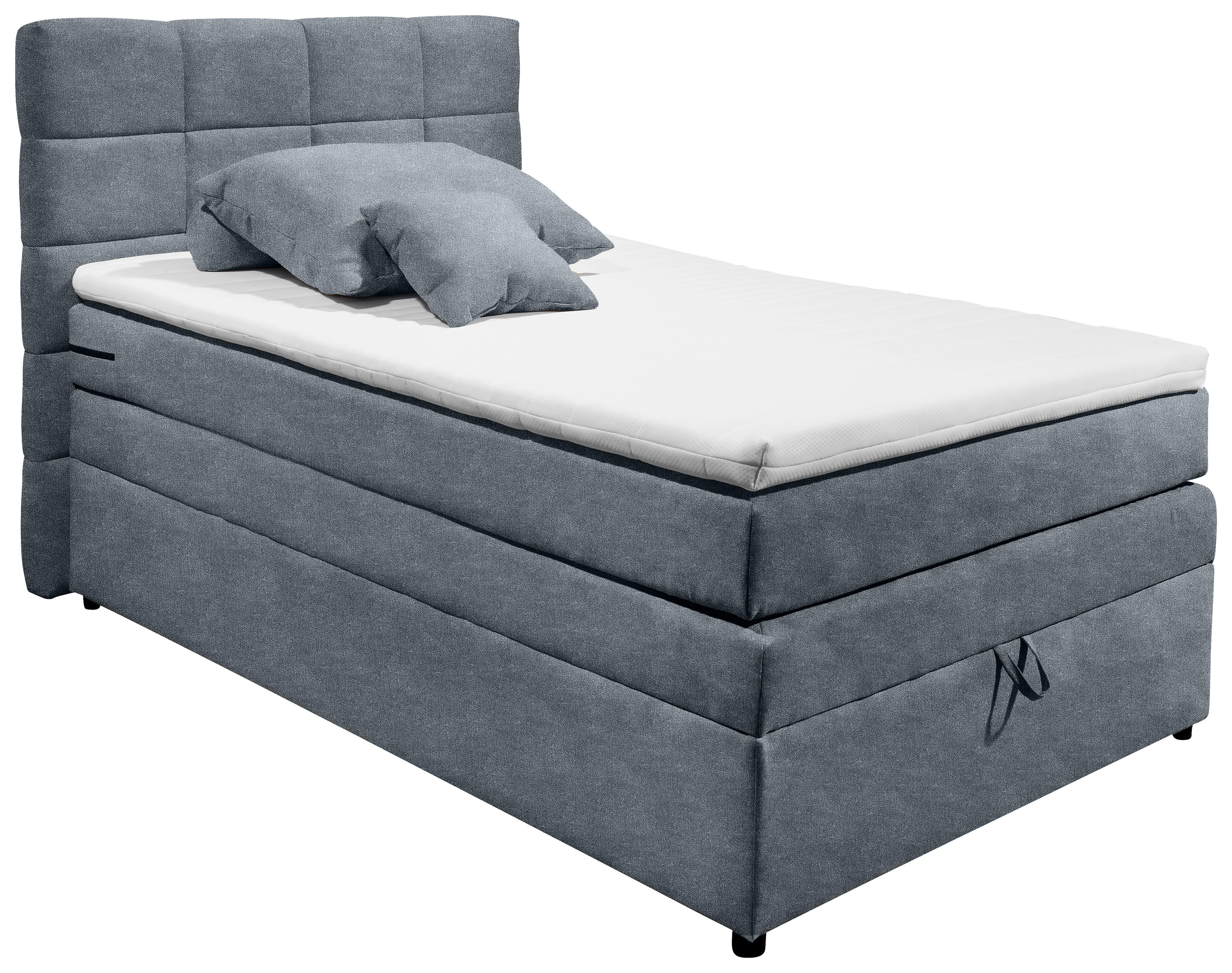 Boxspringbett Tacoma 3 inkl. Topper ca. 120x200cm Anthrazit - Anthrazit, KONVENTIONELL, Kunststoff (120/200cm) - MID.YOU
