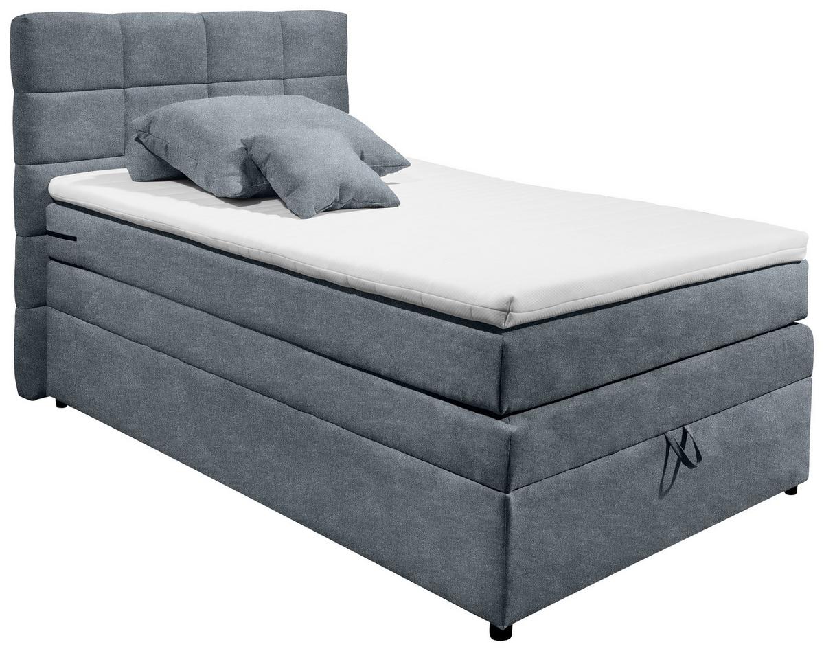 Boxspringbett Tacoma 3 inkl. Topper ca. 120x200cm Anthrazit - Anthrazit, KONVENTIONELL, Kunststoff (120/200cm) - MID.YOU