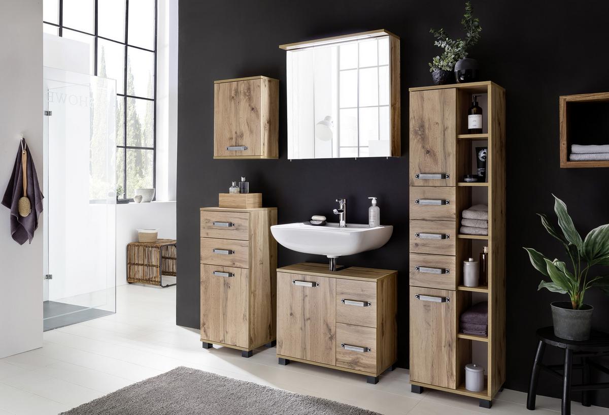 Hängeschrank Milan Eiche - Eichefarben, KONVENTIONELL, Holzwerkstoff/Metall (40,3/54,5/20cm) - MID.YOU