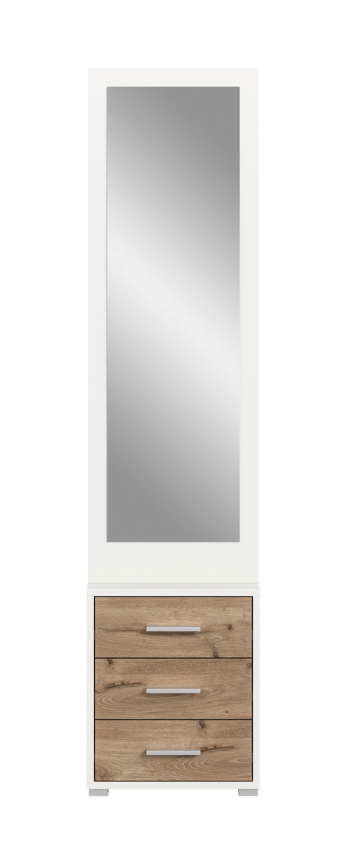 Predsoba Polo, Bela, Barva Hrasta, 2-Delna - bela/temni hrast, Design, leseni material (45/190/38cm) - Livetastic