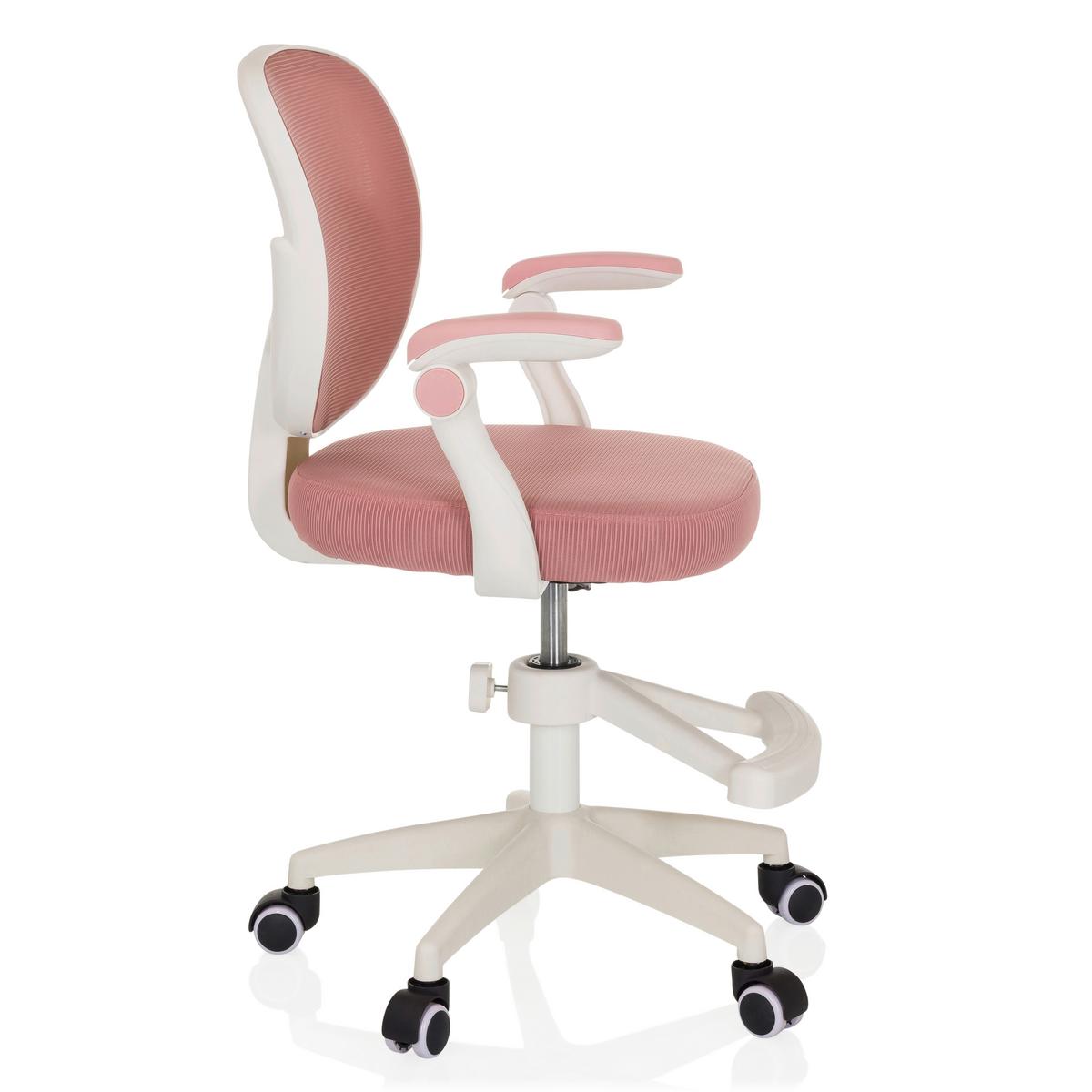 Mladinski Vrtljivi Stol Kiddy Smart, Roza - roza/bela, Moderno, umetna masa/tekstil (61/84-97/55cm) - MID.YOU