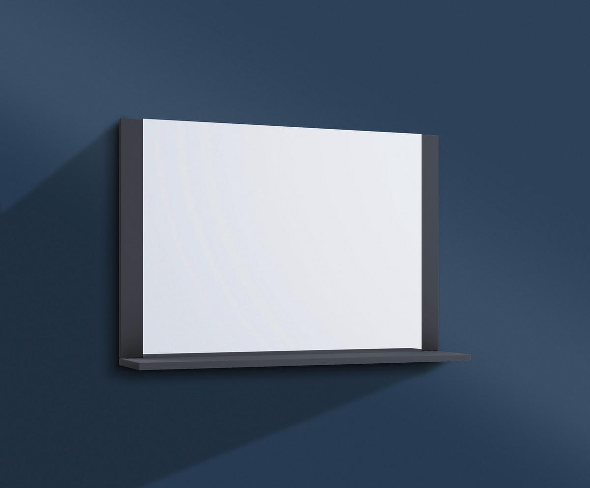 Stensko Ogledalo Lendas, Siva - antracit, Moderno, leseni material (80/65/16,6cm) - MID.YOU