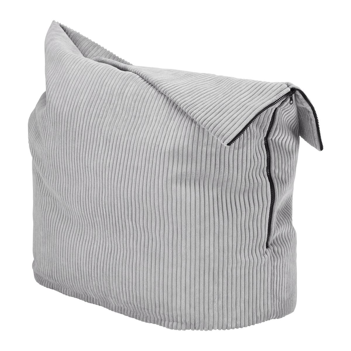 Sitzsack Capri Hellgrau Cord - Hellgrau, MODERN, Textil (45/50/80cm)