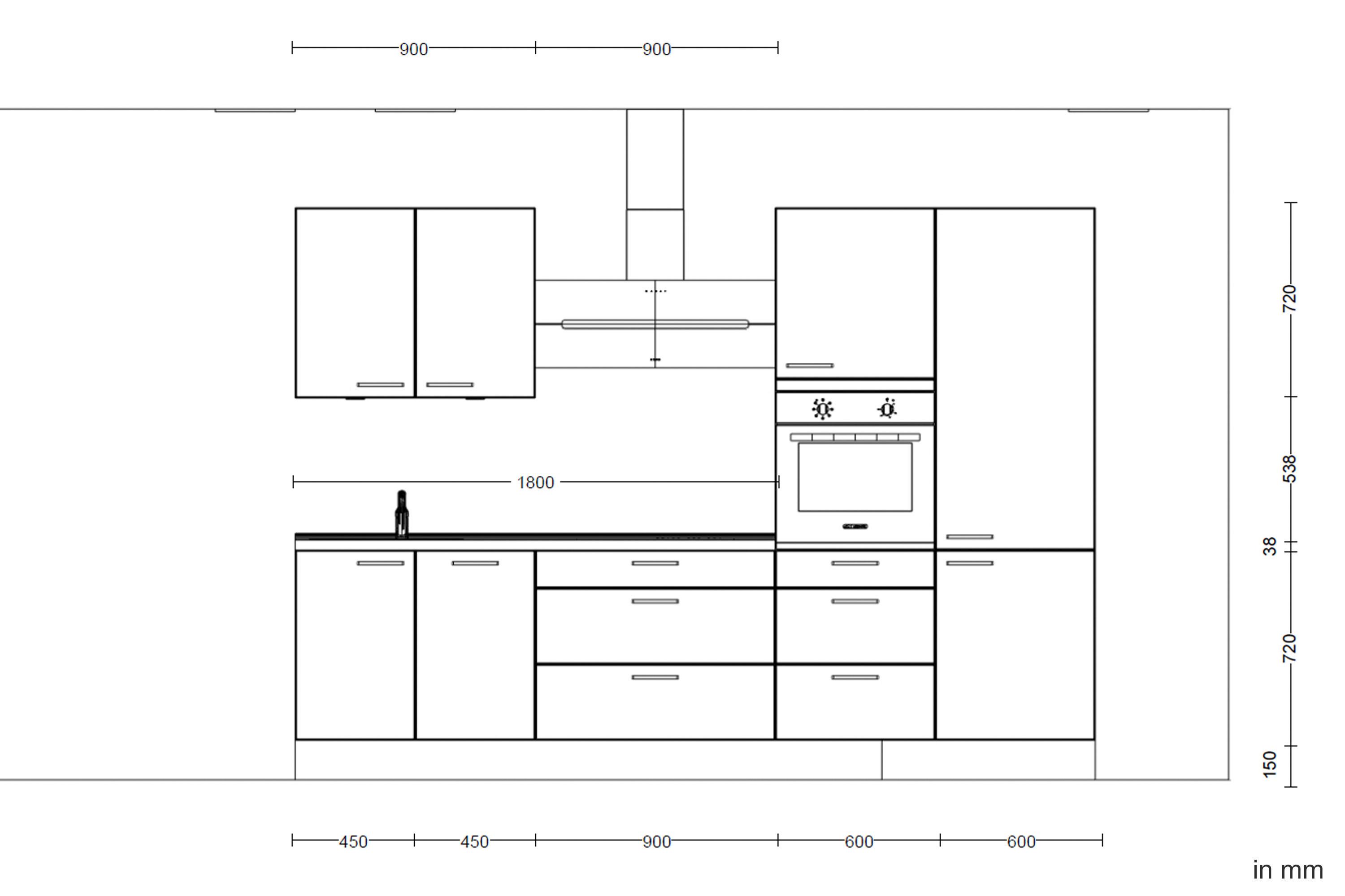 Küchenblock Easytouch High m. Geräten Sandfarben - Sandfarben/Eichefarben, MODERN, Holzwerkstoff/Metall (300cm) - Nobilia