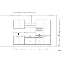 Küchenblock Easytouch High m. Geräten Sandfarben - Sandfarben/Eichefarben, MODERN, Holzwerkstoff/Metall (300cm) - Nobilia