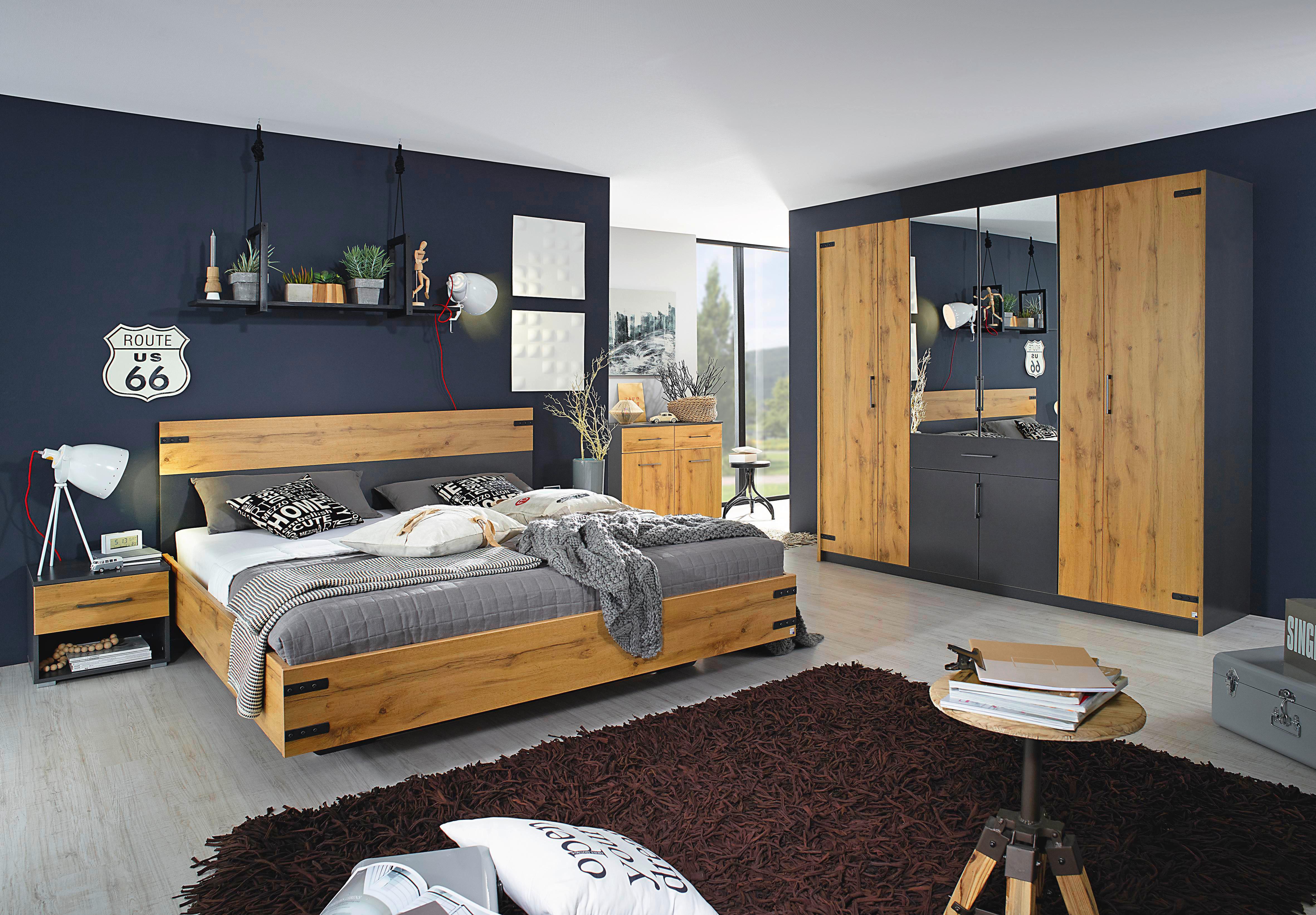 DULAP USI ROTATIVE NEVADA - argintiu/gri închis, Modern, sticlă/material pe bază de lemn (226/210/57cm) - Modern Living