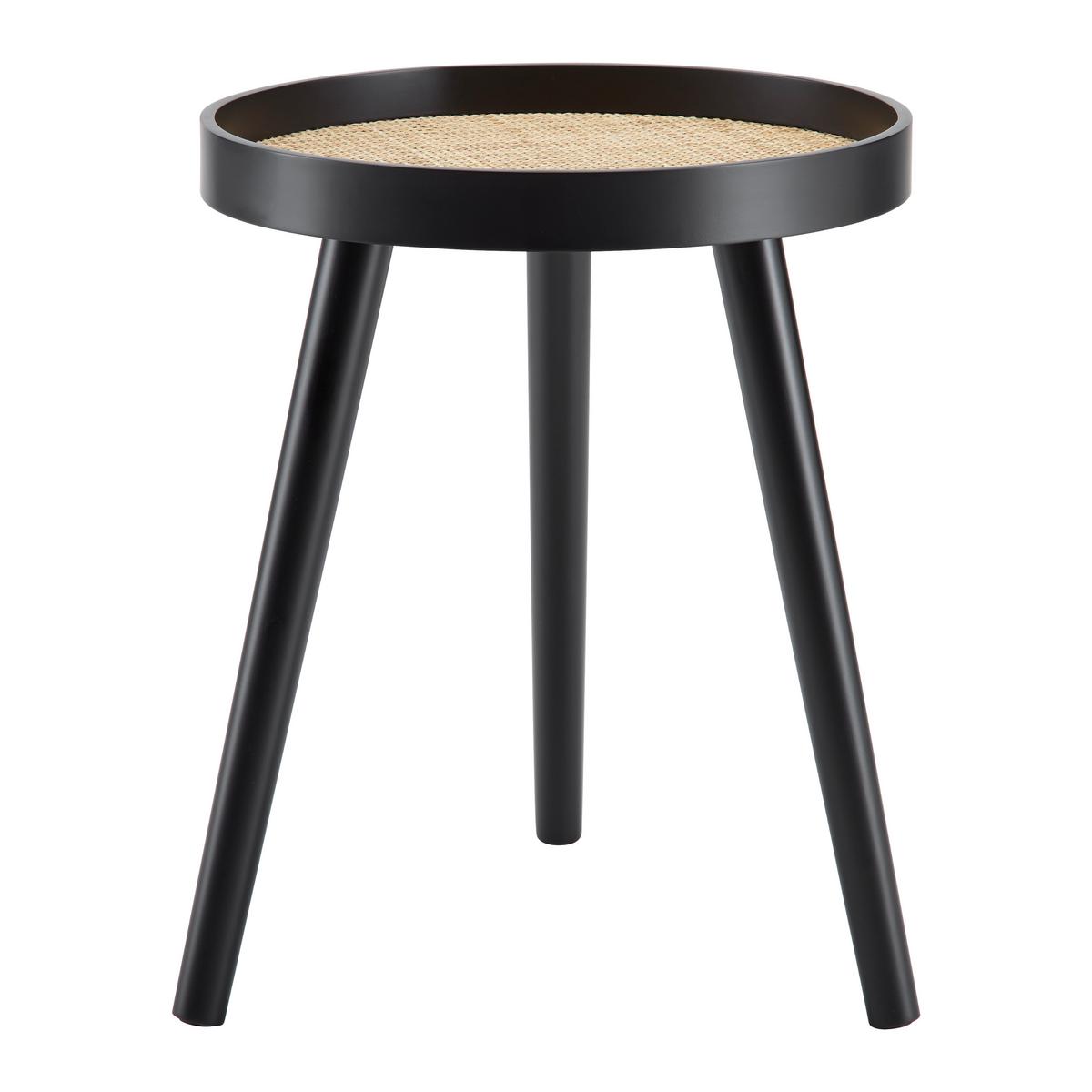 Beistelltisch Denis Natur /Schwarz Kiefer Teilmassiv - Schwarz/Naturfarben, MODERN, Holz/Holzwerkstoff (38/38/48cm) - Bessagi Home