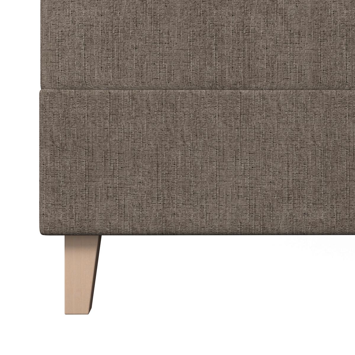 Lit Monza, env. 180/200 cm Braun inkl. Topper - couleur de chêne/marron, Modern, textile/bois (180/200cm) - Bessagi Home