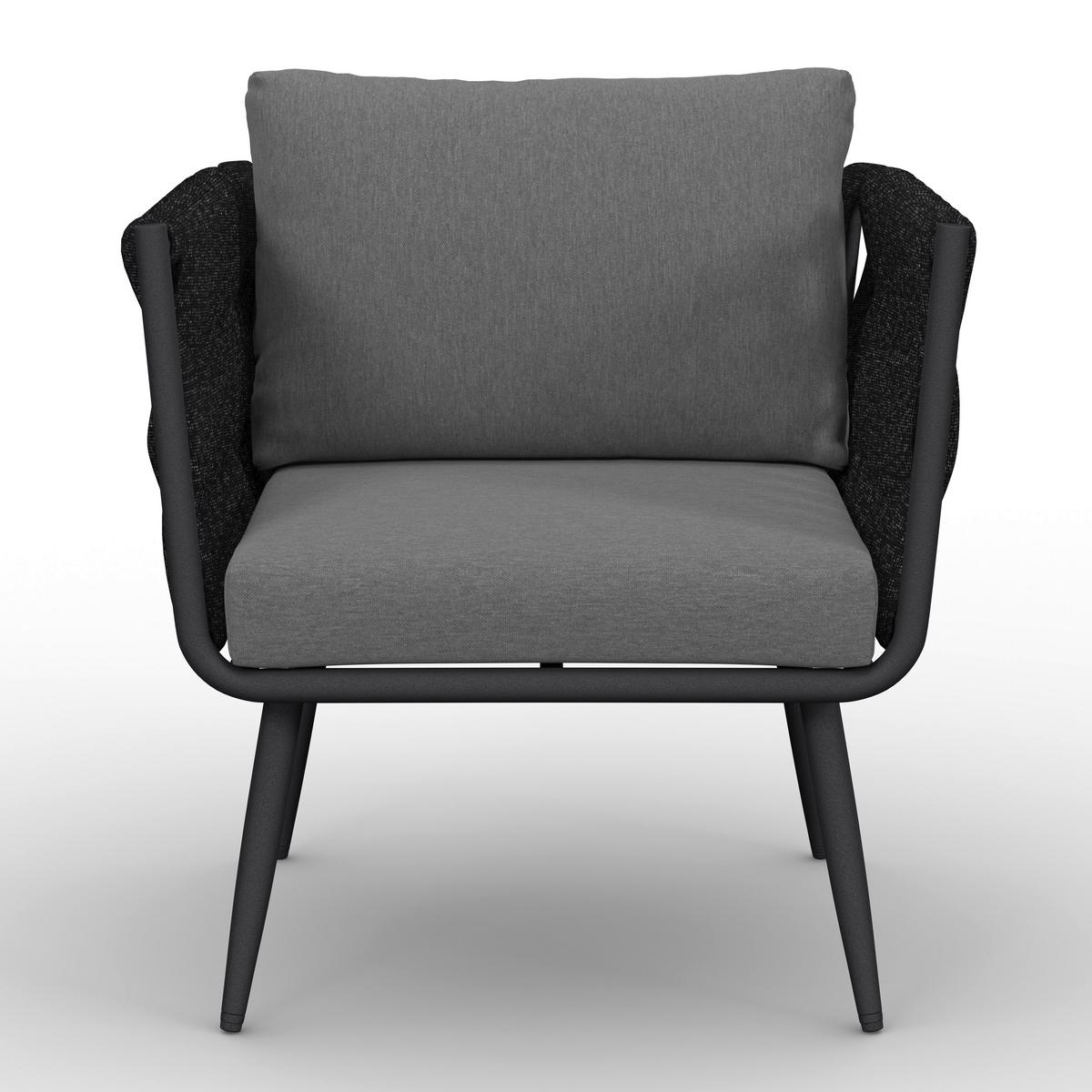 Dining-Loungeset Mila Dunkelgr Outdoorstoff/Metall - Dunkelgrau, MODERN, Kunststoff/Textil - Bessagi Garden