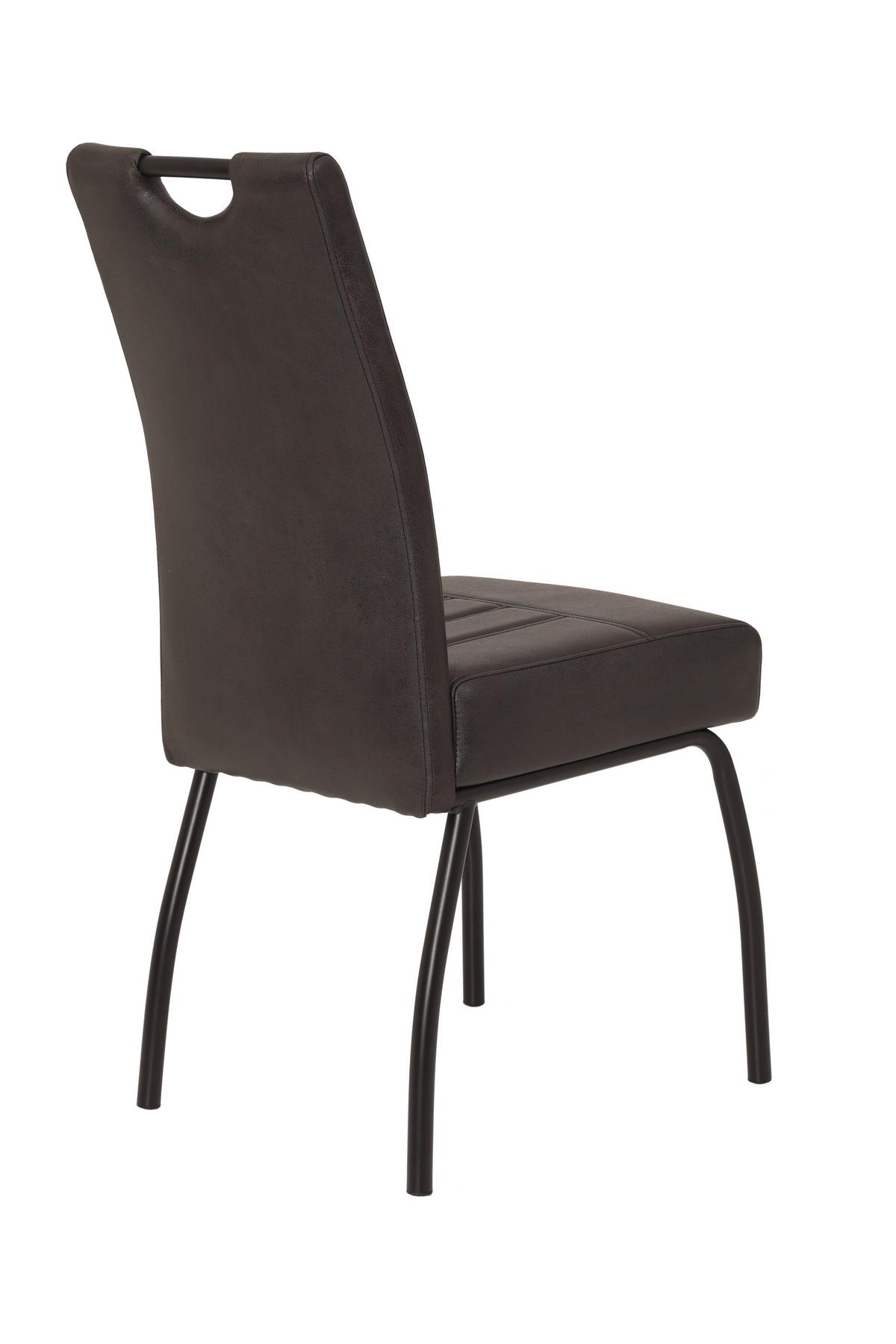 Stuhl-Set Beate S 2er-Set ca. 43x99 cm Anthrazit - Anthrazit, MODERN, Textil/Metall (43/99/60cm) - MID.YOU