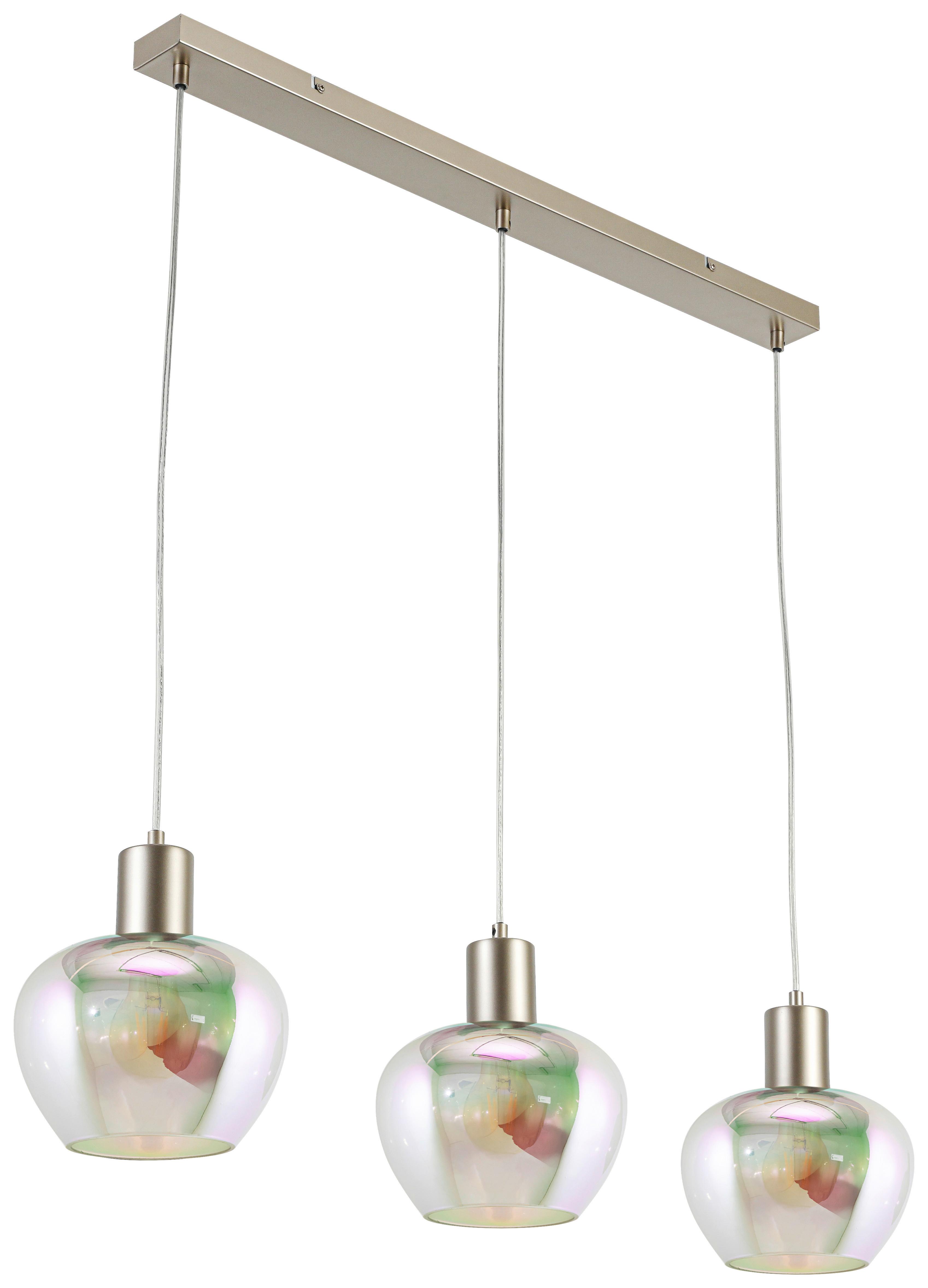 HÄNGLAMPA RENI - champagne/multicolor, Modern, metall/glas (86/18/120cm)