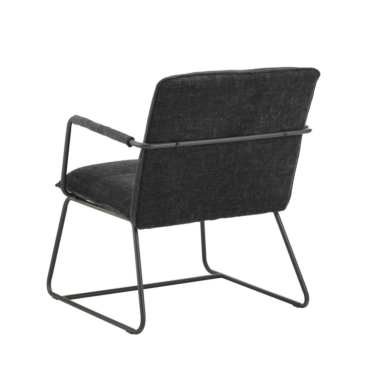 Naslanjač Bilbao, Črna - črna, Moderno, kovina/tekstil (65/80/68cm) - MID.YOU
