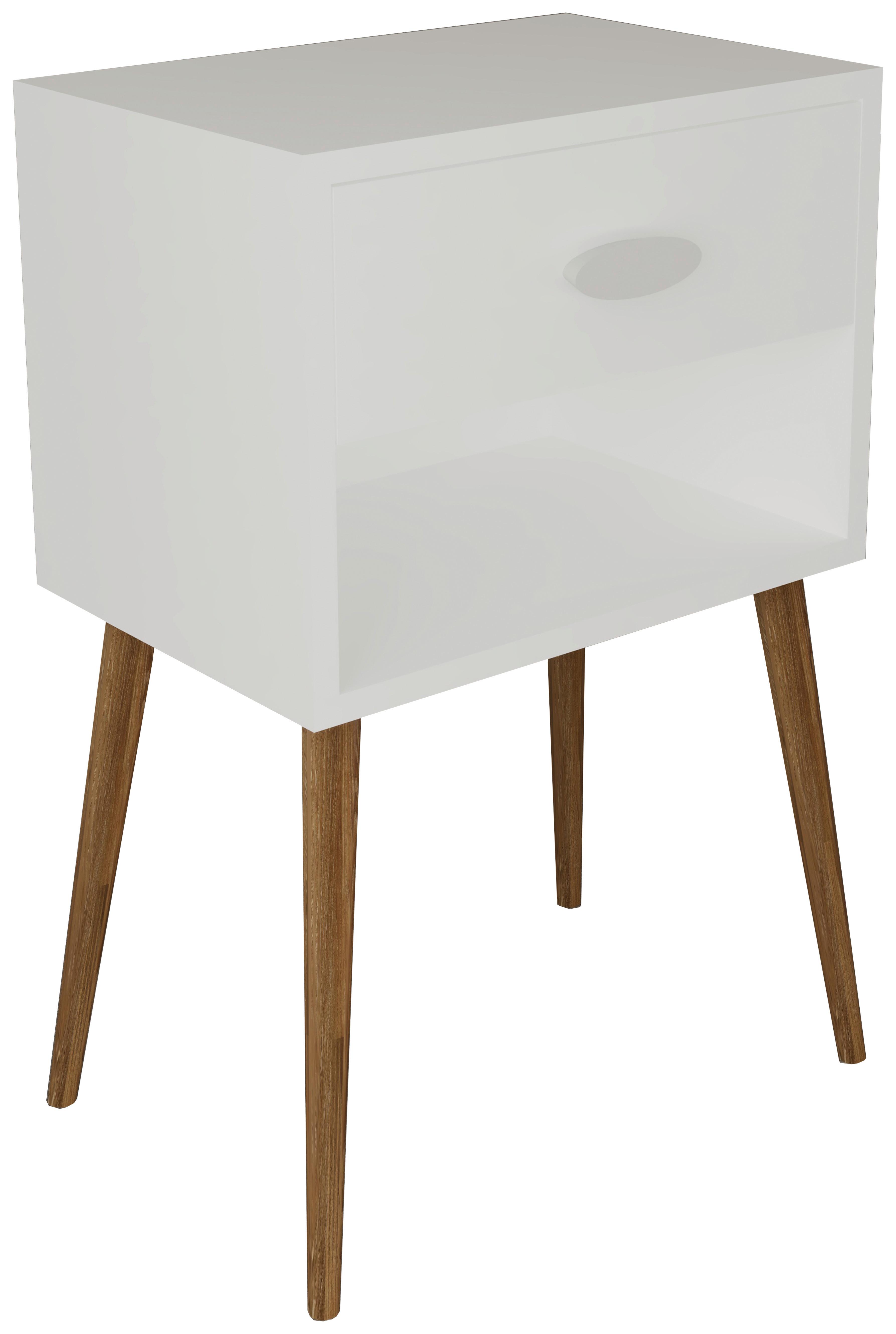 Nočna Omarica Singol Xl, Bela - bela/medeni hrast, Moderno, leseni material (45/70/30cm) - MID.YOU