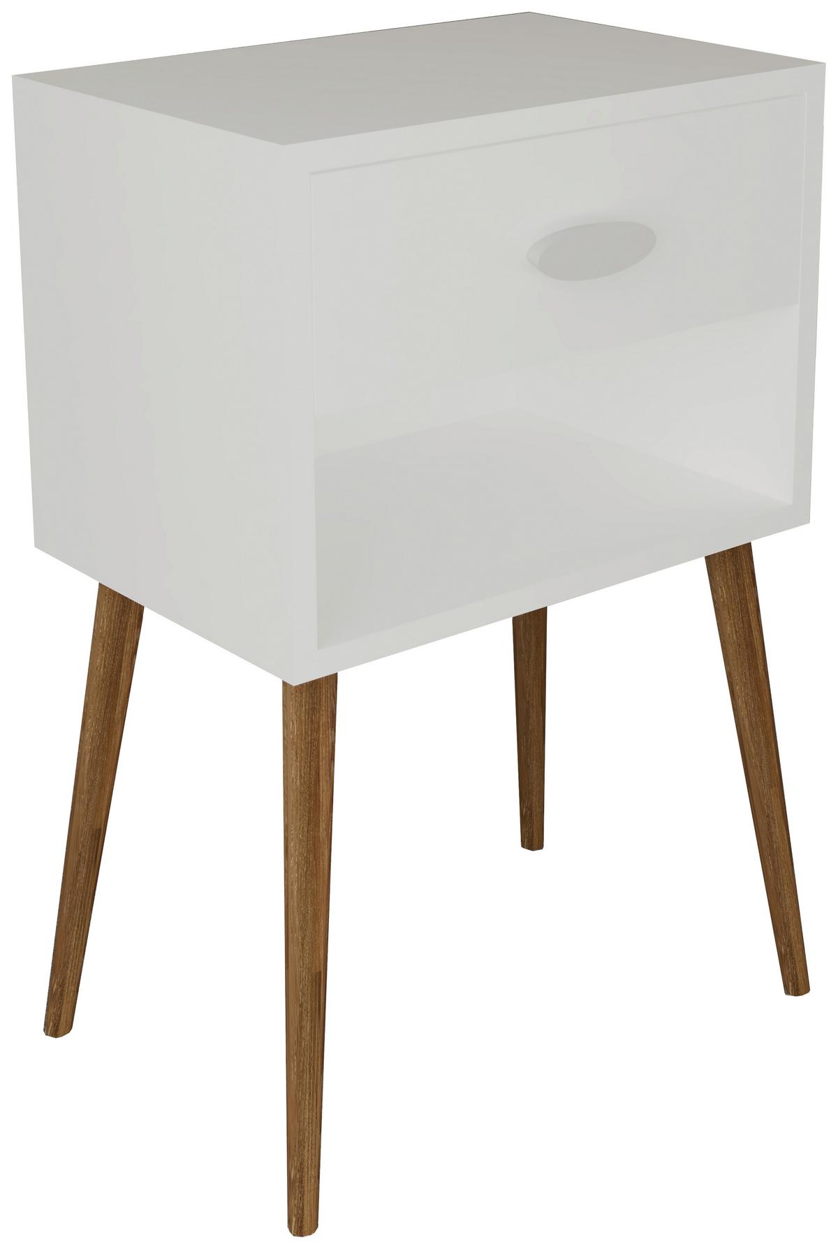 Nočna Omarica Singol Xl, Bela - bela/medeni hrast, Moderno, leseni material (45/70/30cm) - MID.YOU