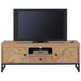 TV-Element Iholz Schwarz - Schwarz/Akaziefarben, LIFESTYLE, Holz/Metall (140/50/40cm) - ZANDIARA