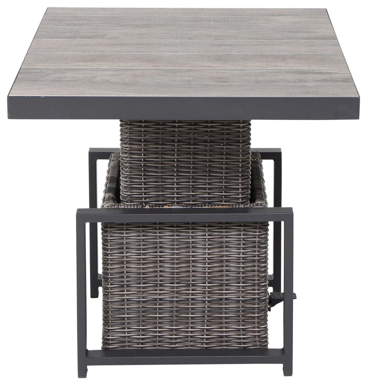 Loungegarnitur Corido 4-tlg. Grau - Grau, Basics, Keramik/Kunststoff (219/88/219cm) - Siena Garden