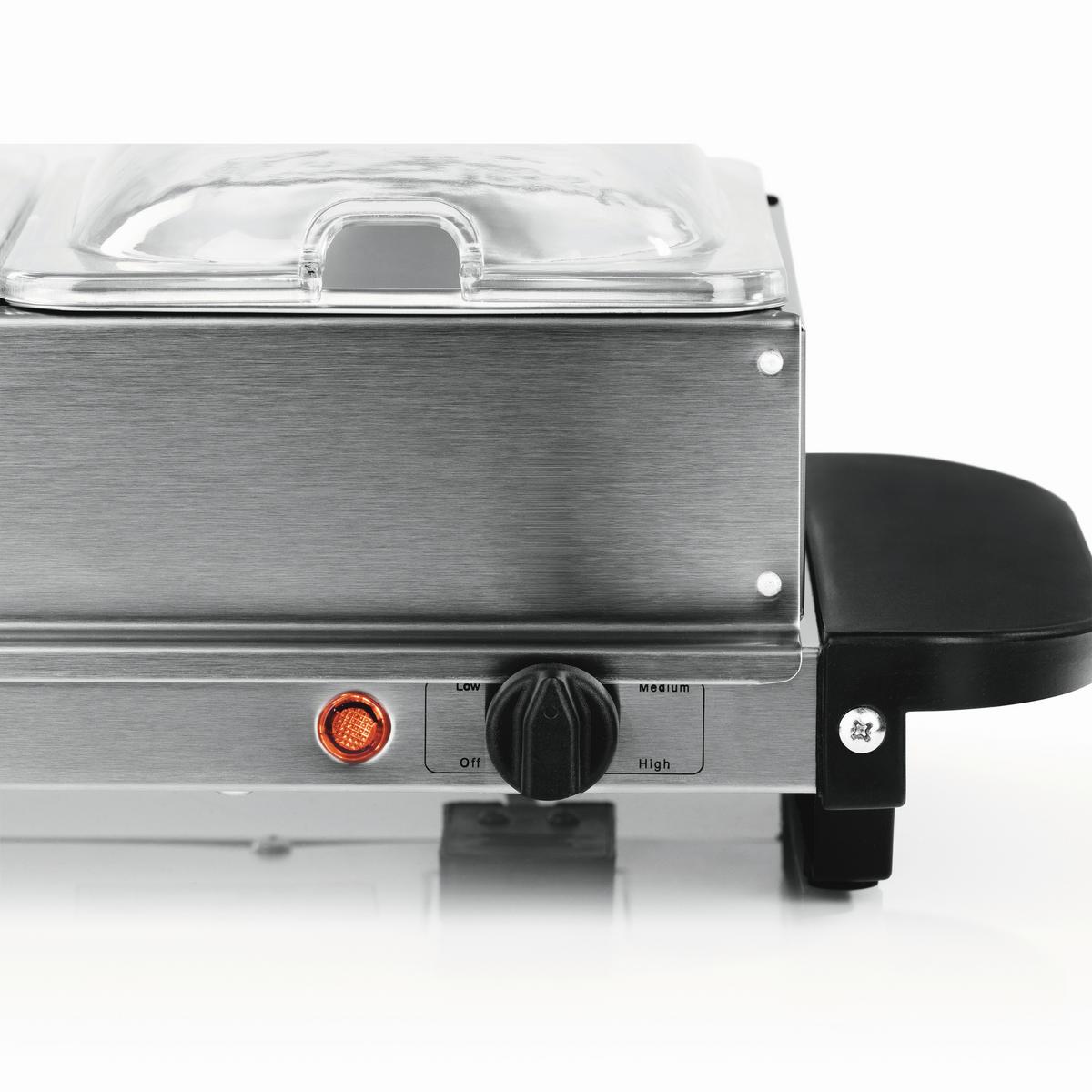 CHAFING-DISH 16442 - Silberfarben/Schwarz, Basics, Kunststoff/Metall (54,6/14,7/27,8cm) - GOURMETMAXX