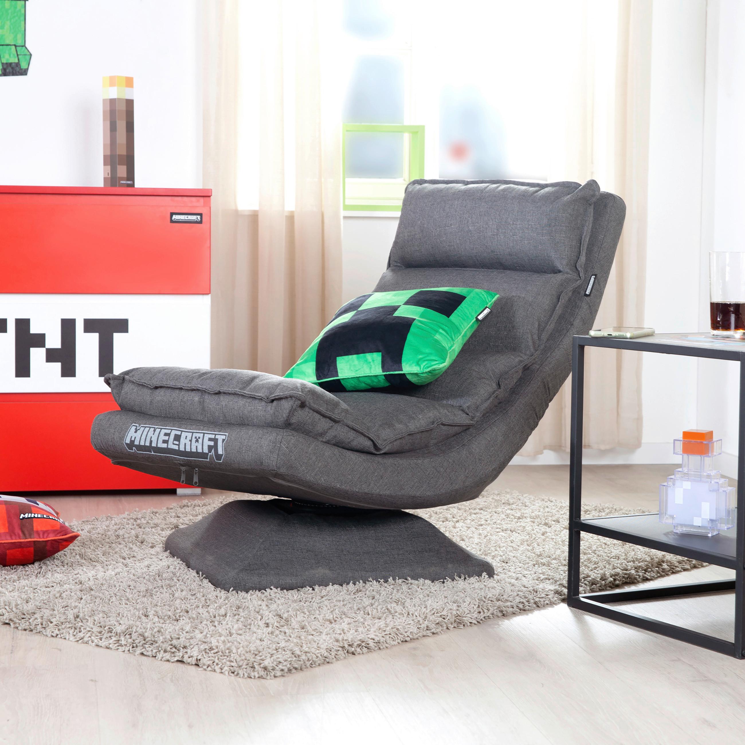 Loungesessel Minecraft ca. 59x83x59 cm Grau - Grau, MODERN, Textil/Metall (59/83/59cm) - Minecraft