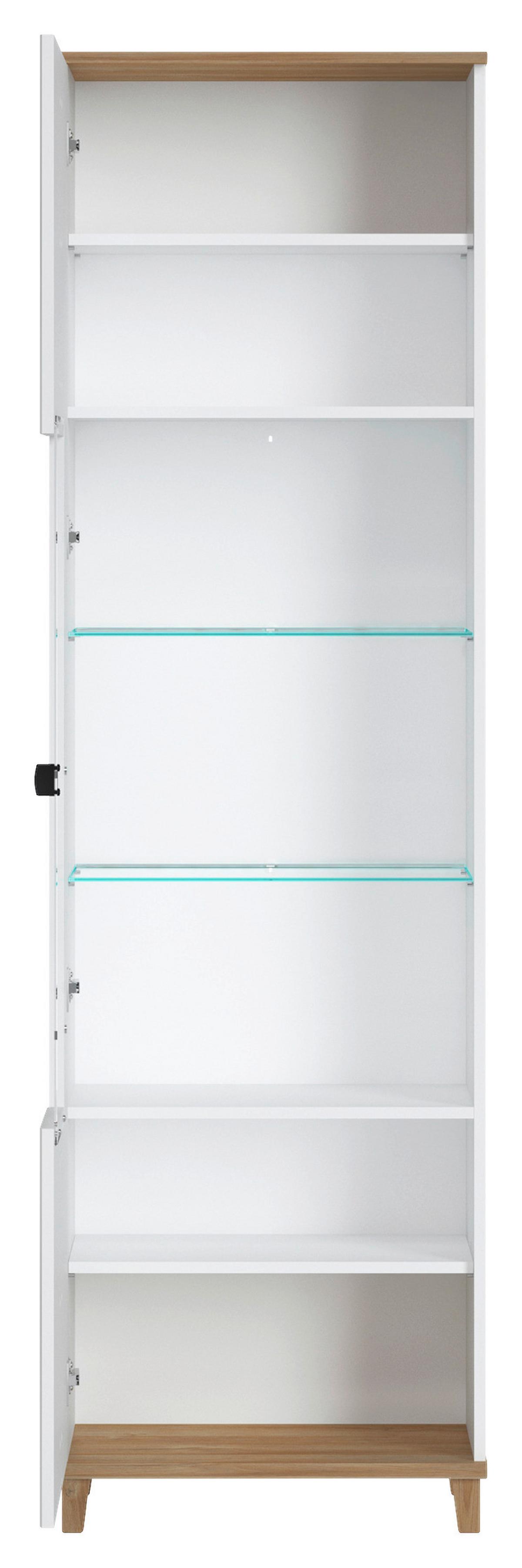 Vitrin Plissee - Modern, faalapú anyag/Üveg (60,8/206,4/40cm)