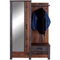 Cuier Ontario - culoare lemn stejar/gri, Trend, sticlă/material pe bază de lemn (128,5/200/37cm) - Zandiara