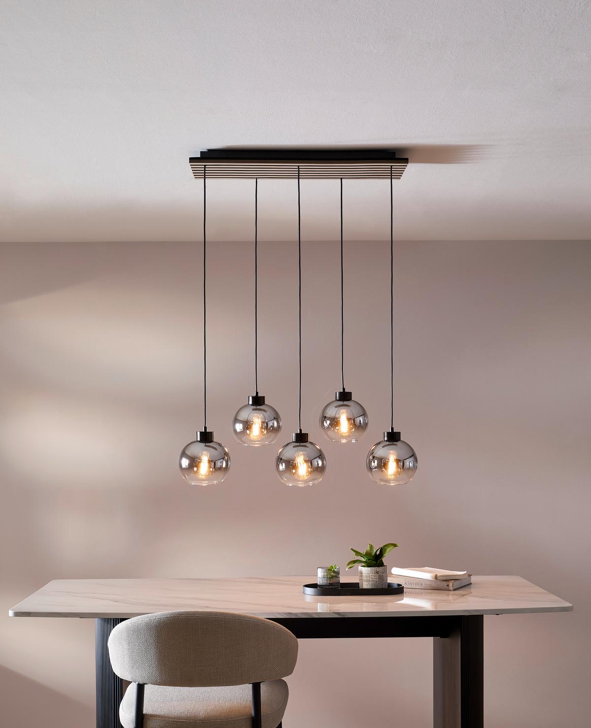 LAMPA WISZĄCA FONTANA - kolor dębowy/czarny, Natur, materiał drewnopochodny/tworzywo sztuczne (82/34/120cm) - Novel