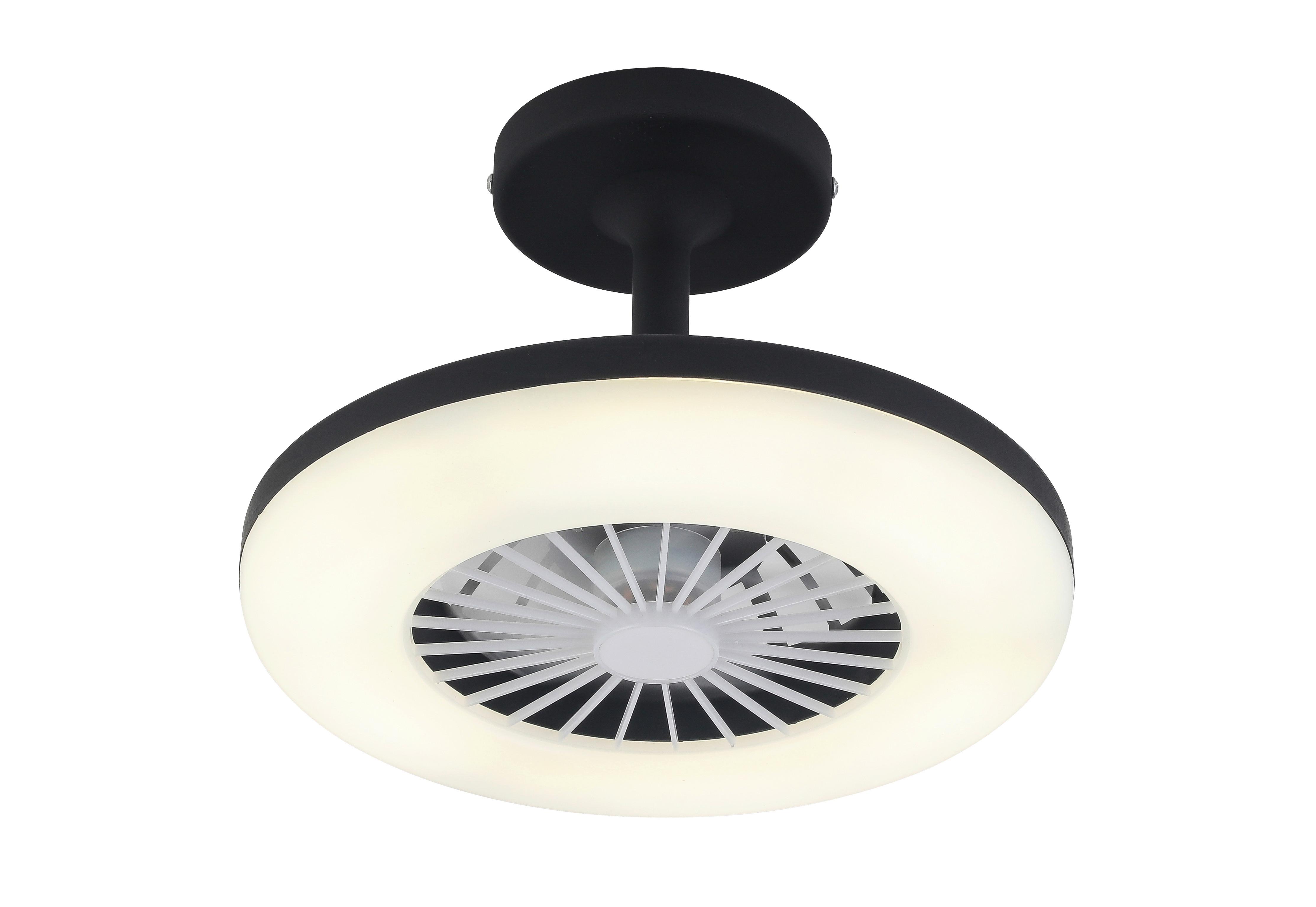Mennyezeti Ventilátor Amalia - fekete/áttetsző, Modern, műanyag (27,5cm) - Modern Living