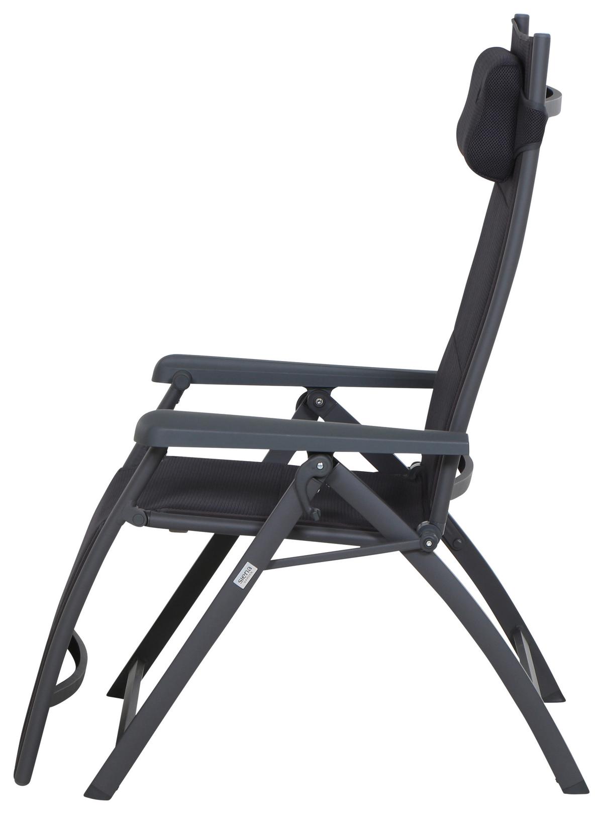 Garten-Relaxliegel Anthrazit Aluminium klappbar - Anthrazit, KONVENTIONELL, Textil/Metall (69/124/84cm) - Siena Garden