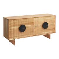 LOWBOARD ROSY -STUDIO- - Schwarz/Akaziefarben, Lifestyle, Holz/Metall (140/65/38cm) - Premium Living