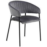 KRZESŁO Z PODŁOKIETNIKAMI ANN - ciemnoszary/czarny, Trend, metal/tkanina (54,5/77,5/54cm)
