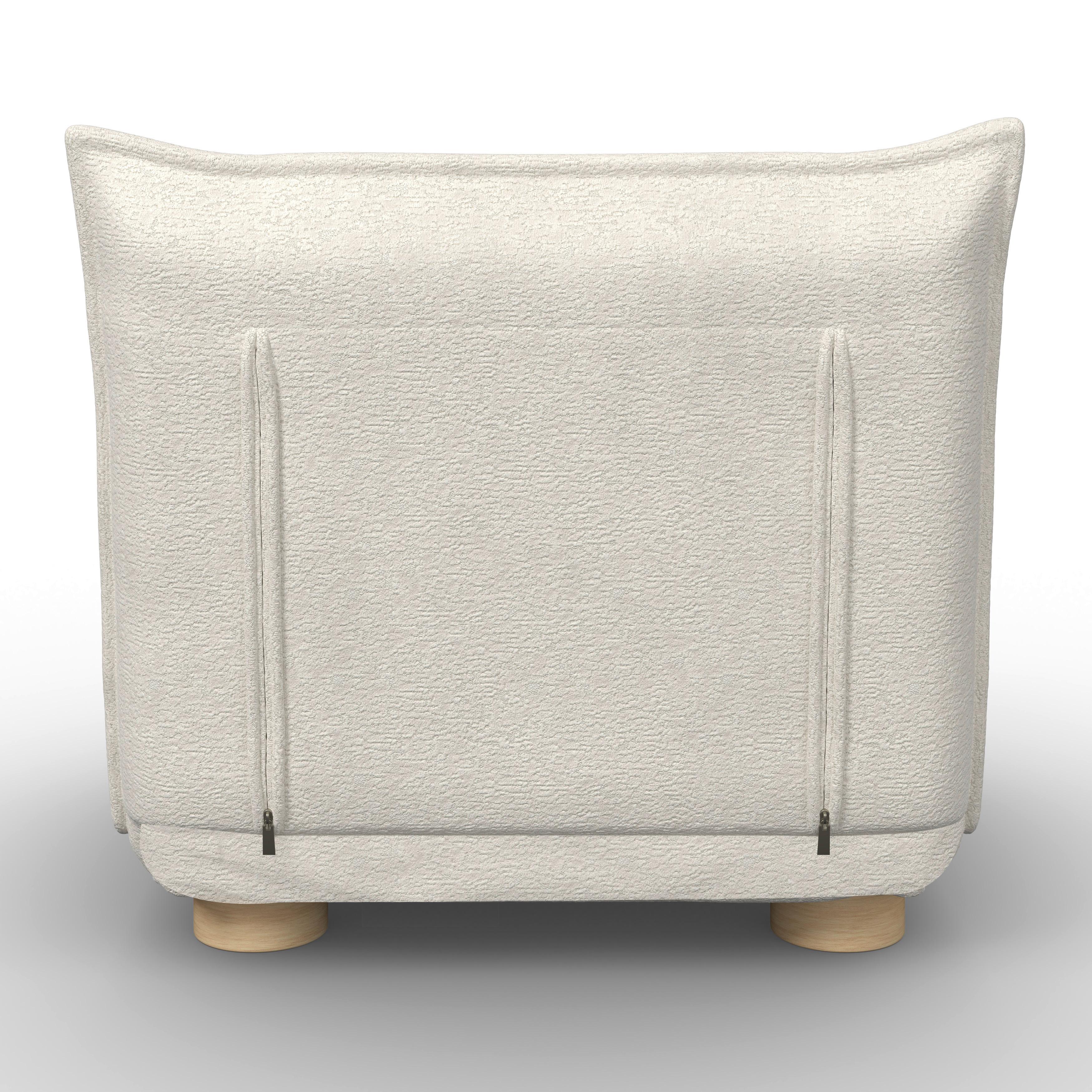 BÄDDFÅTÖLJ BELLA - cremefärgad/naturfärgad, Modern, metall/trä (85/76/84cm) - Bessagi Home
