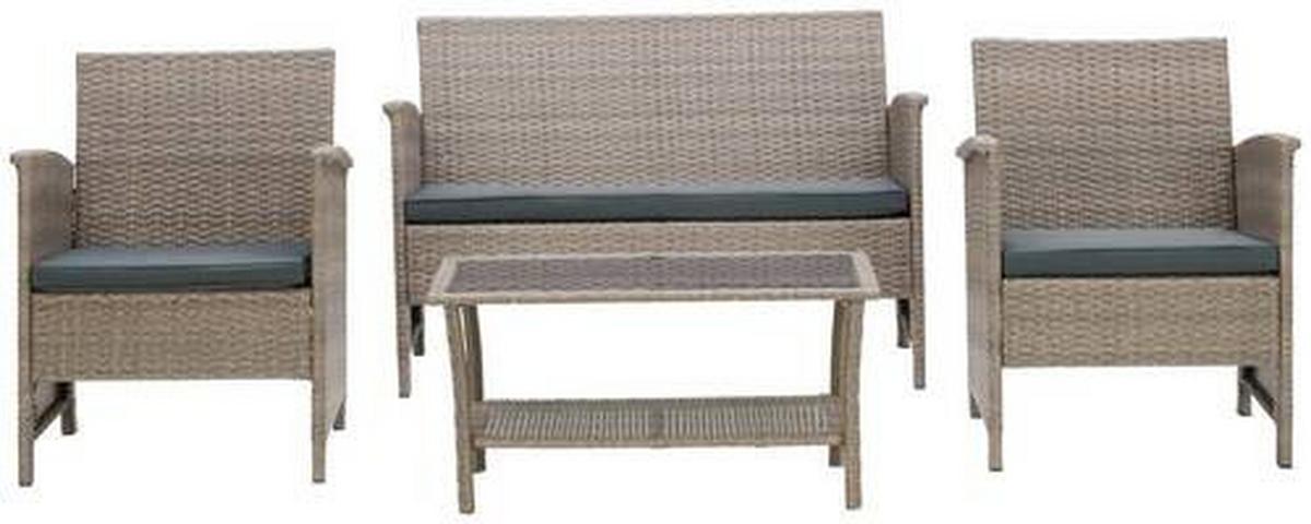 Lounge Garnitura Barbara, Siva - temno siva/črna, Moderno, kovina/umetna masa - Modern Living