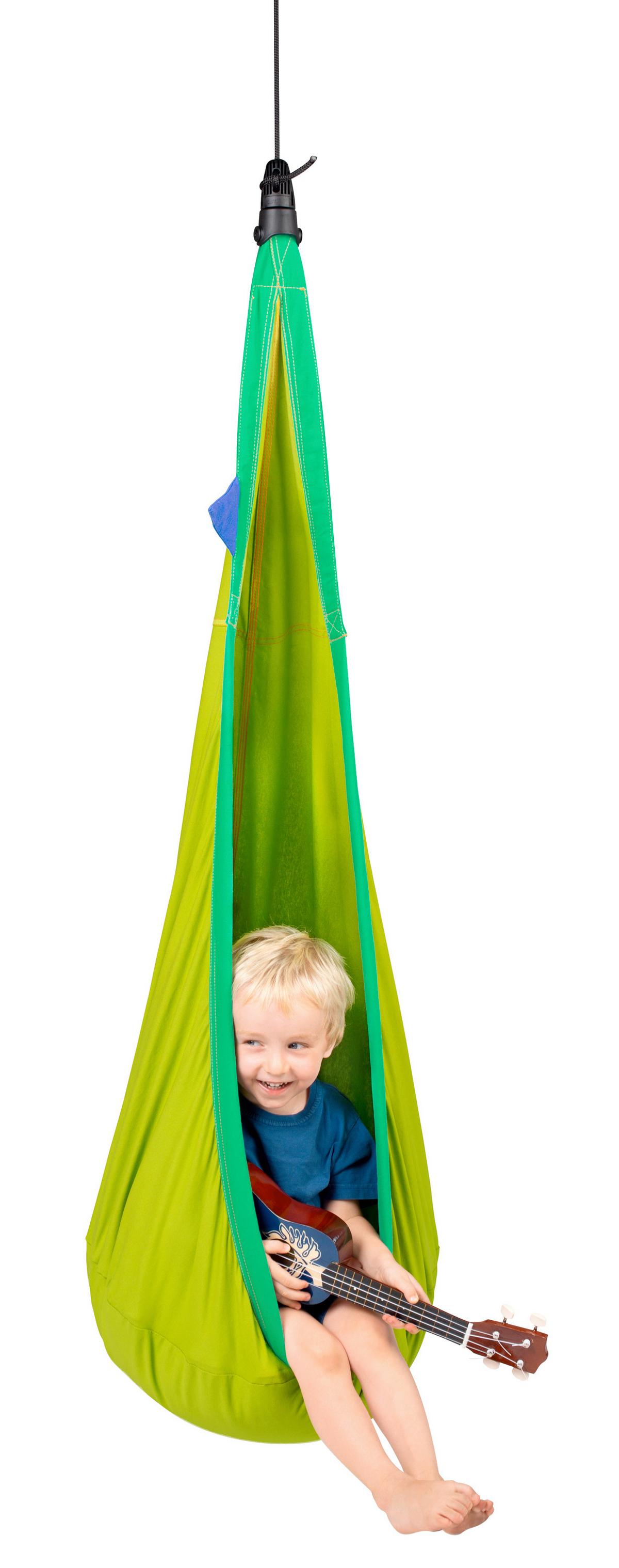 Kinderhängesessel Kids Hanging Nest Blau/Grün - Blau/Hellgrün, KONVENTIONELL, Textil (70/200-400/150cm) - La Siesta