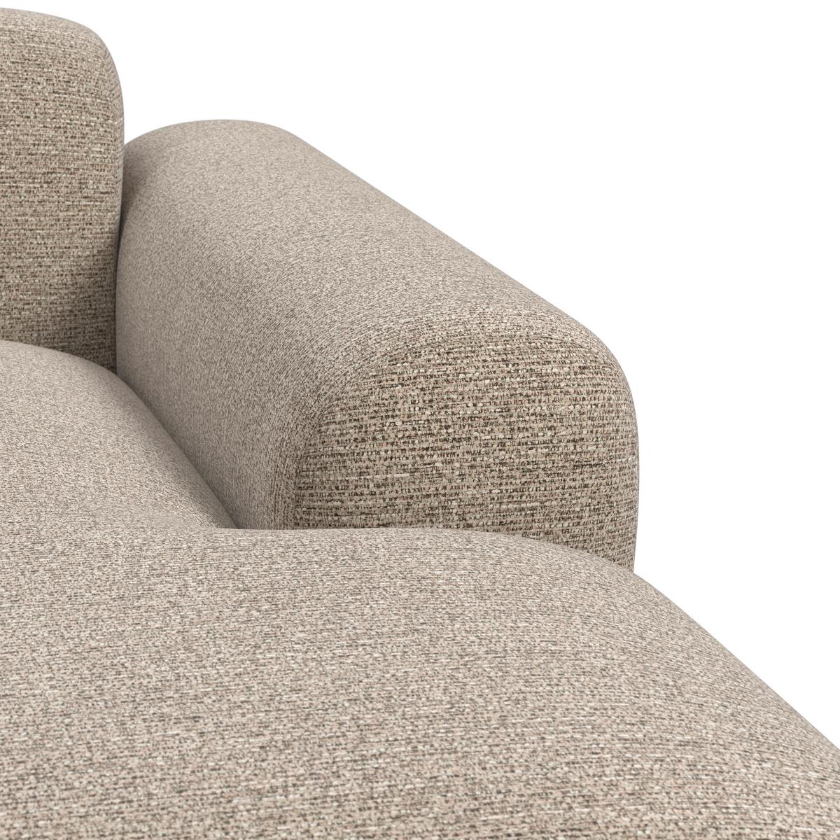 Wohnlandschaft Marlo Chenille Braun - Schwarz/Braun, MODERN, Holz/Kunststoff (263/66/162cm) - Bessagi Home