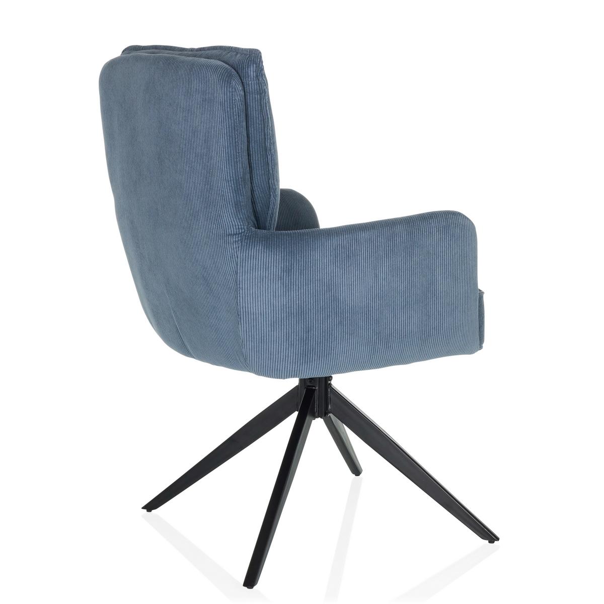 Naslanjač Tarugo, Modra - modra/črna, Moderno, kovina/tekstil (58/94/60cm) - MID.YOU