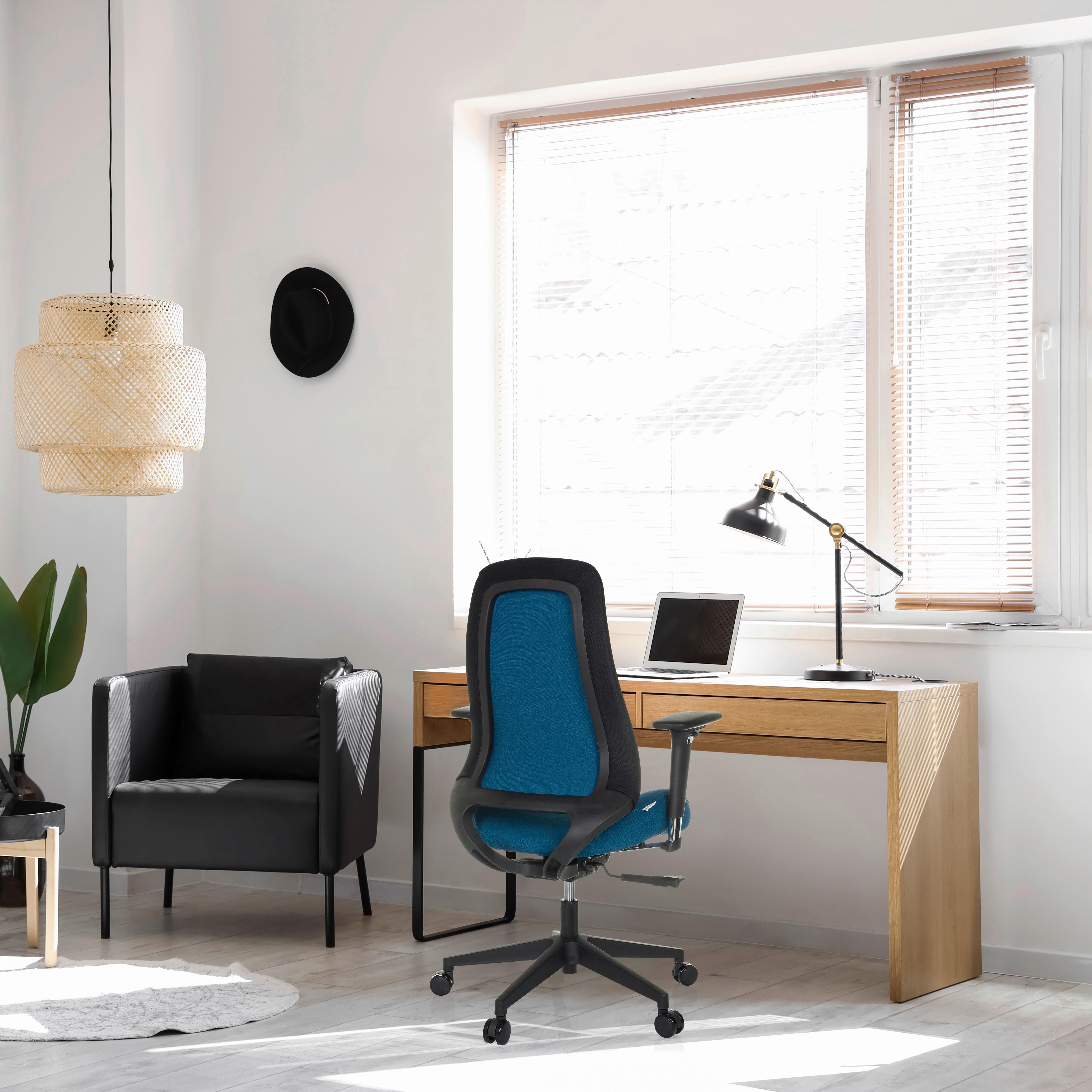 Pisarniški Stol Henfield B, Temno Modra - črna/temno modra, Moderno, umetna masa/tekstil (67/111 - 120/64cm) - MID.YOU