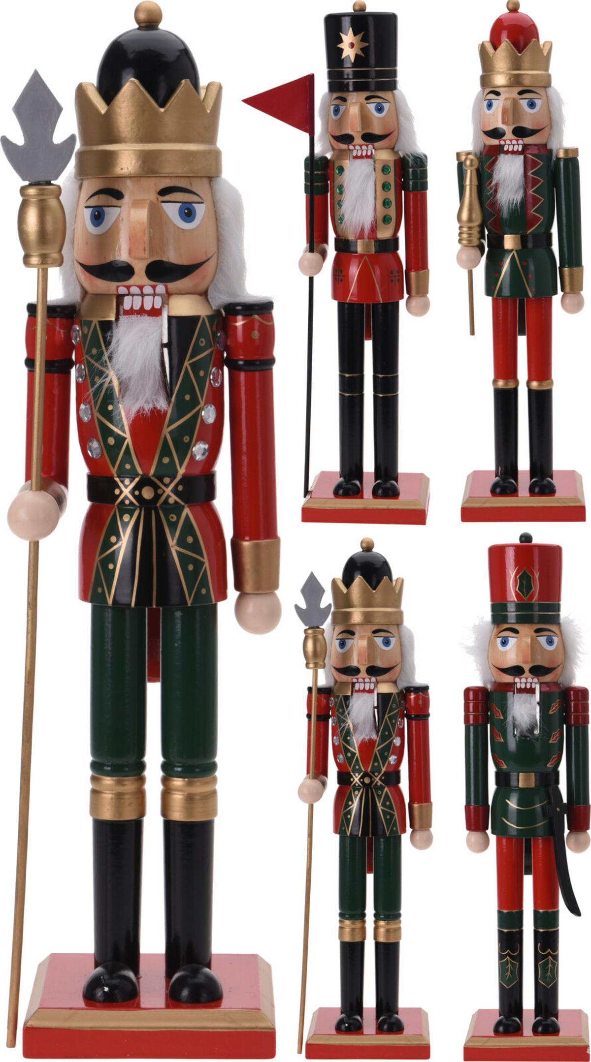 Diótörő Kb. 50cm Nutcracker - piros/aranyszínű, fa (50cm)