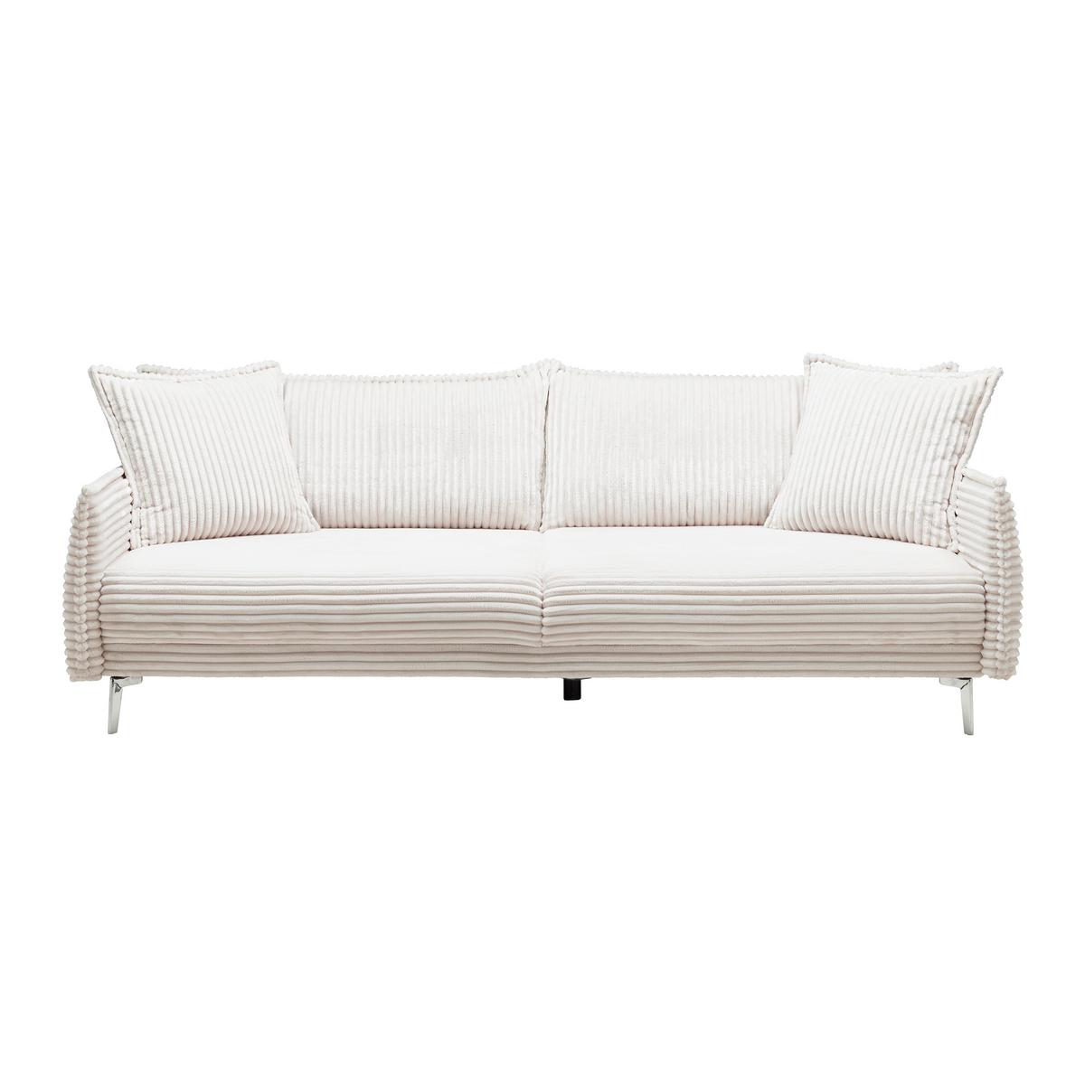 Kanapé Kiss - fehér, Modern, faalapú anyag/textil (241/90/117cm) - Mömax