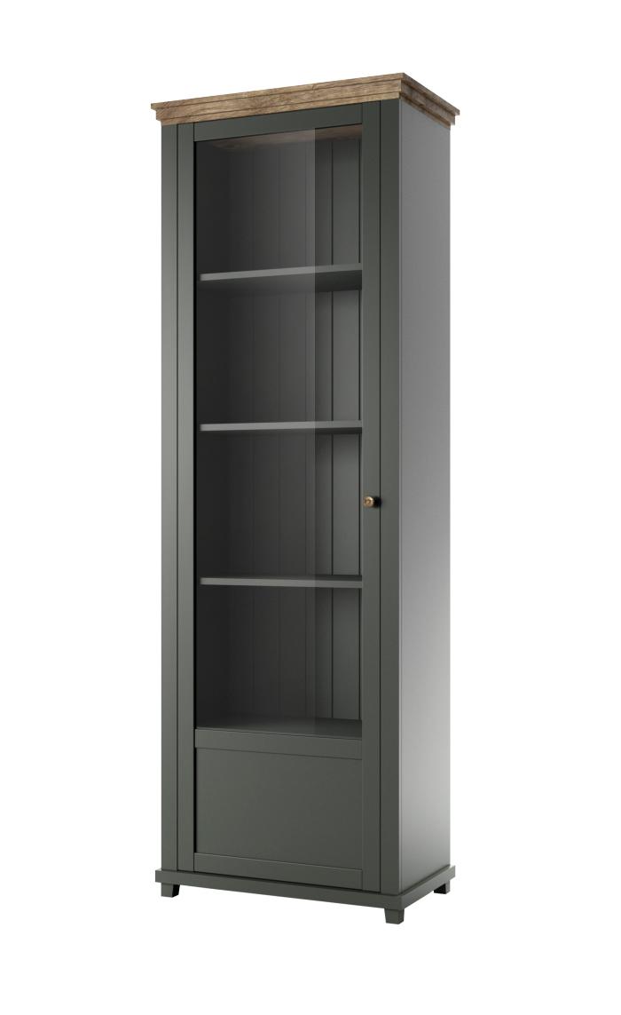Vitrin Evora - zöld, Design, faalapú anyag/Üveg (71/200/42cm)