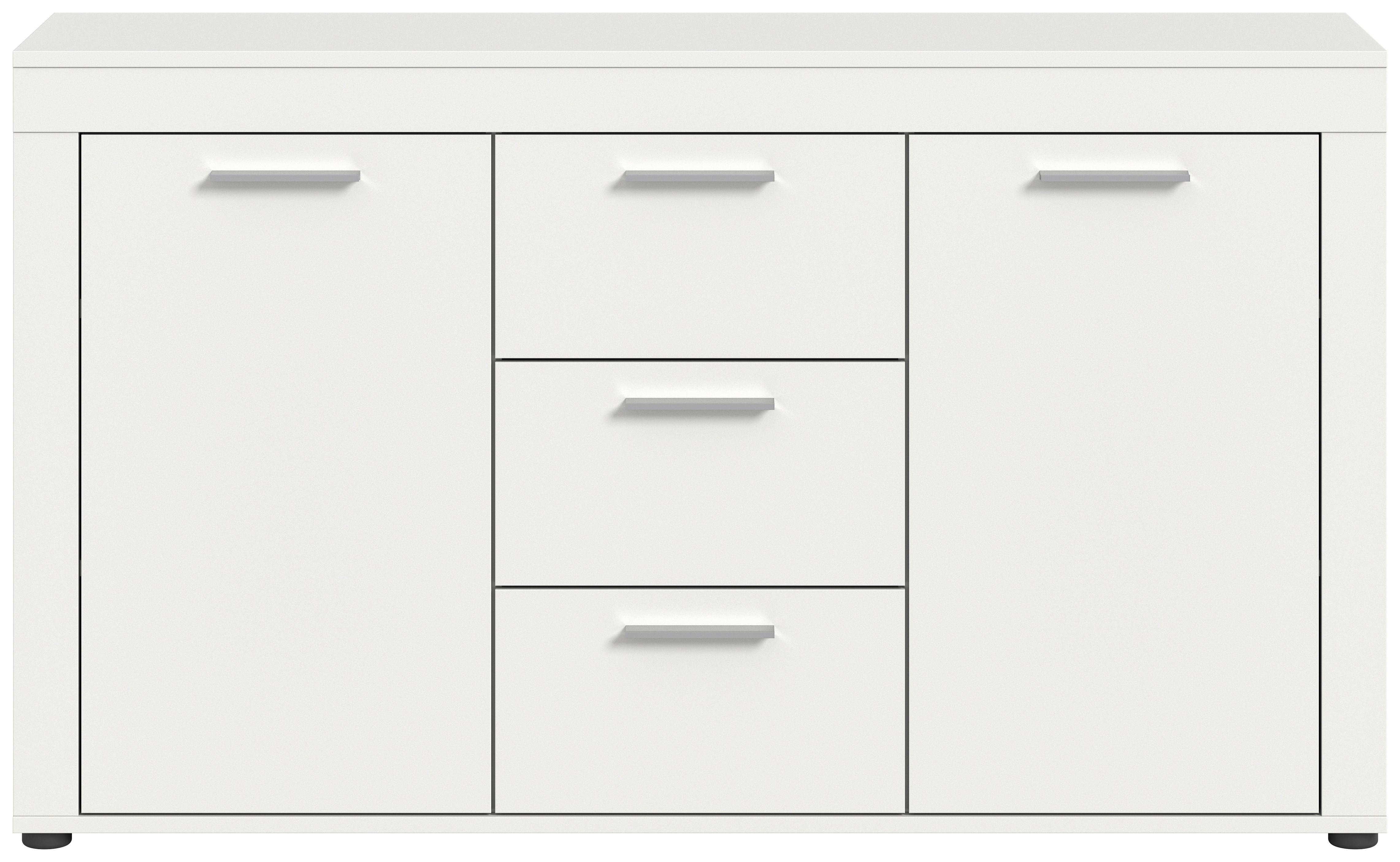 Komoda Jam - bijela/srebrne boje, Design, drvni materijal/plastika (125/80/35cm) - Modern Living