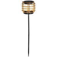 Solarleuchte Asra in Naturfarben/Schwarz - Schwarz/Naturfarben, MODERN, Kunststoff/Metall (13,5/56cm) - Modern Living