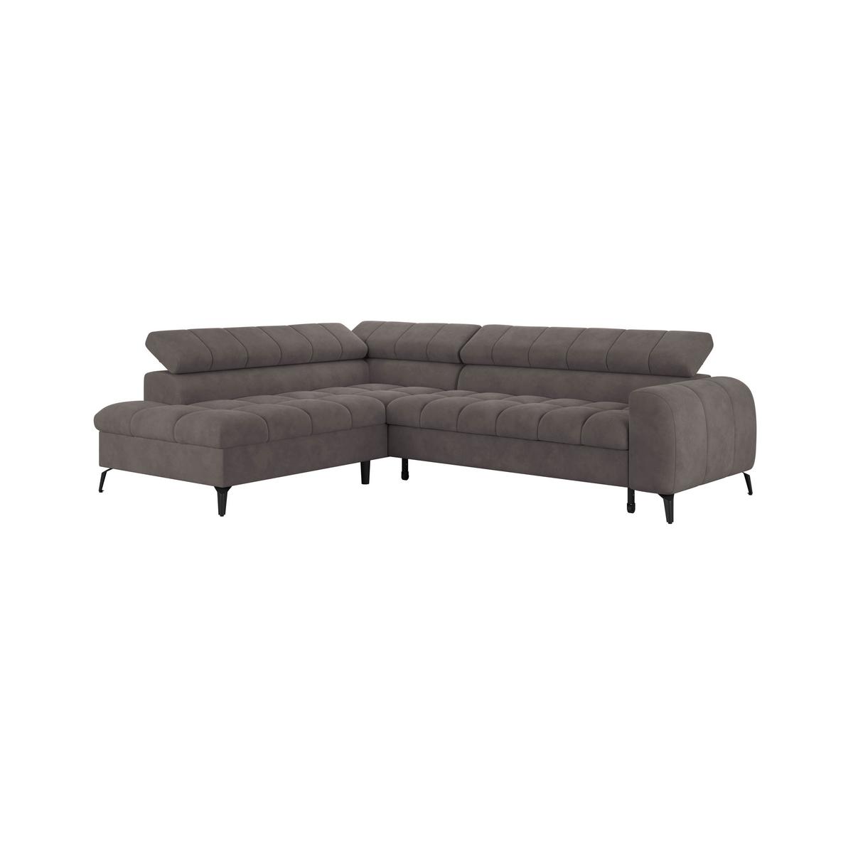 Kutna Garnitura Volf - boje grafita/tamno siva, Trend, tekstil/metal (203/261cm)