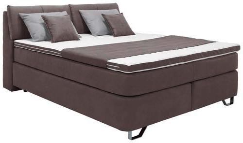 Postelja Boxspring Tabea, Temno Rjava, 180x200 - barve aluminija/rjava, Konvencionalno, kovina/umetna masa (180/200cm) - Mömax