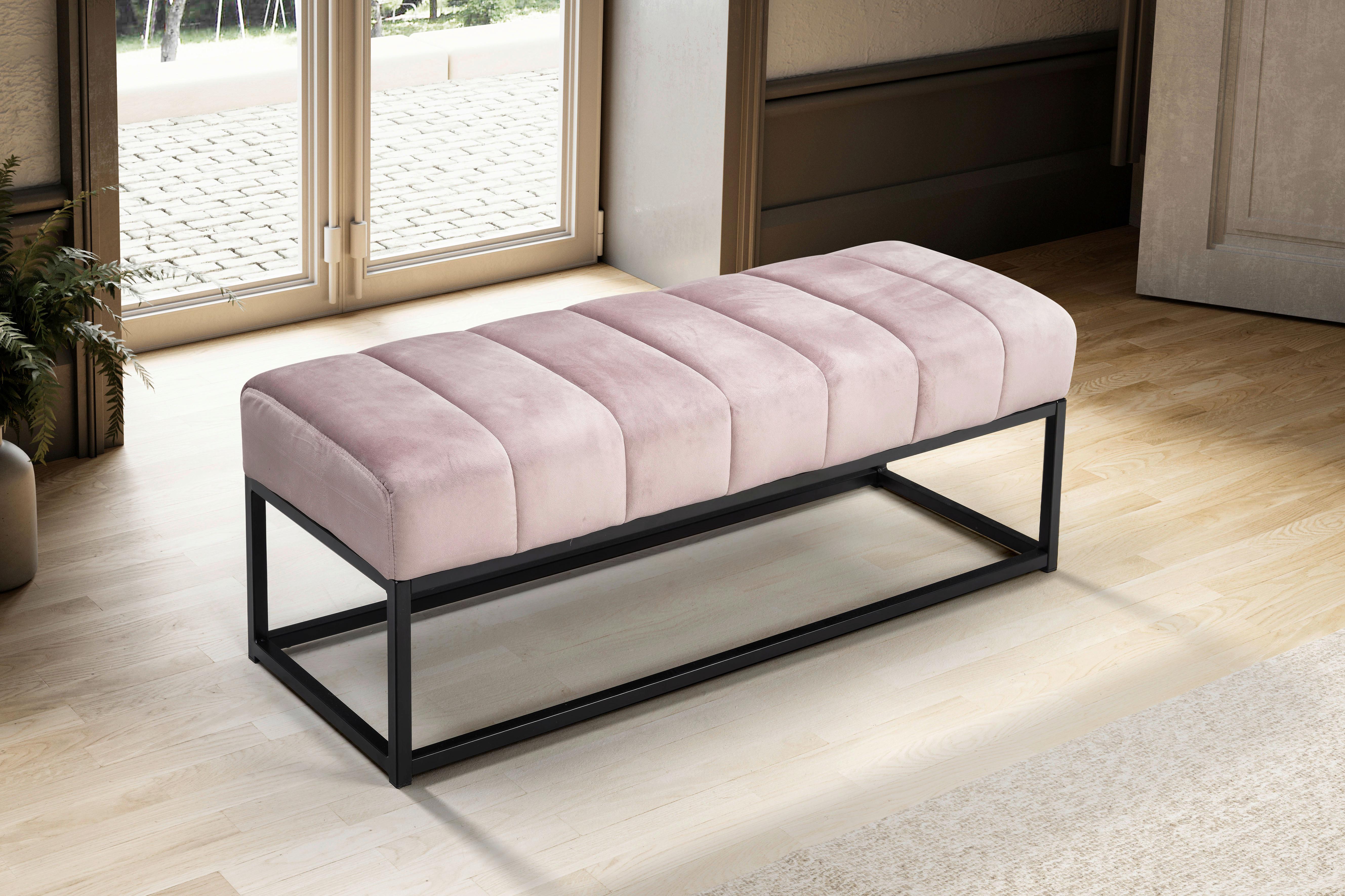 SITZBANK WL7.011 - Schwarz/Rosa, Design, Textil/Metall (108/40/40cm) - MID.YOU