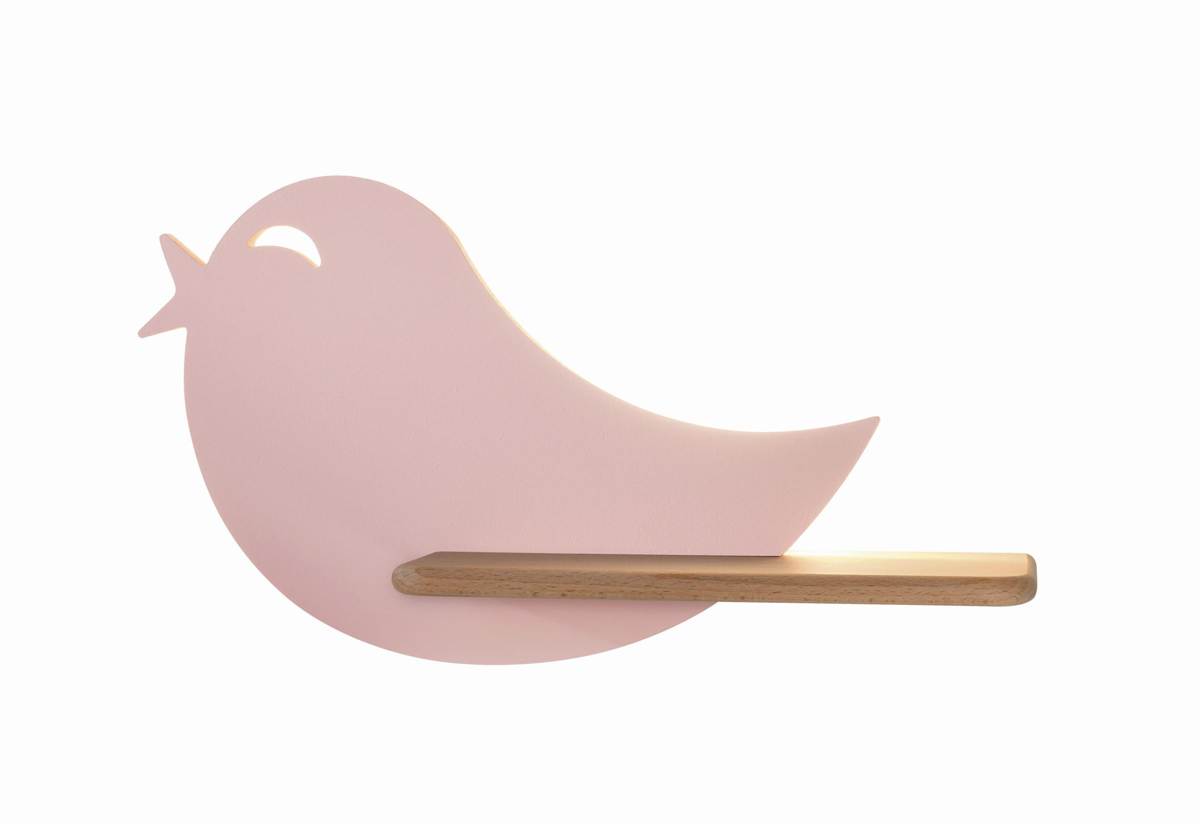 Dječja Zidna Svjetiljka Bird - pink, Natur, drvni materijal/drvo (40/12/21.5cm)