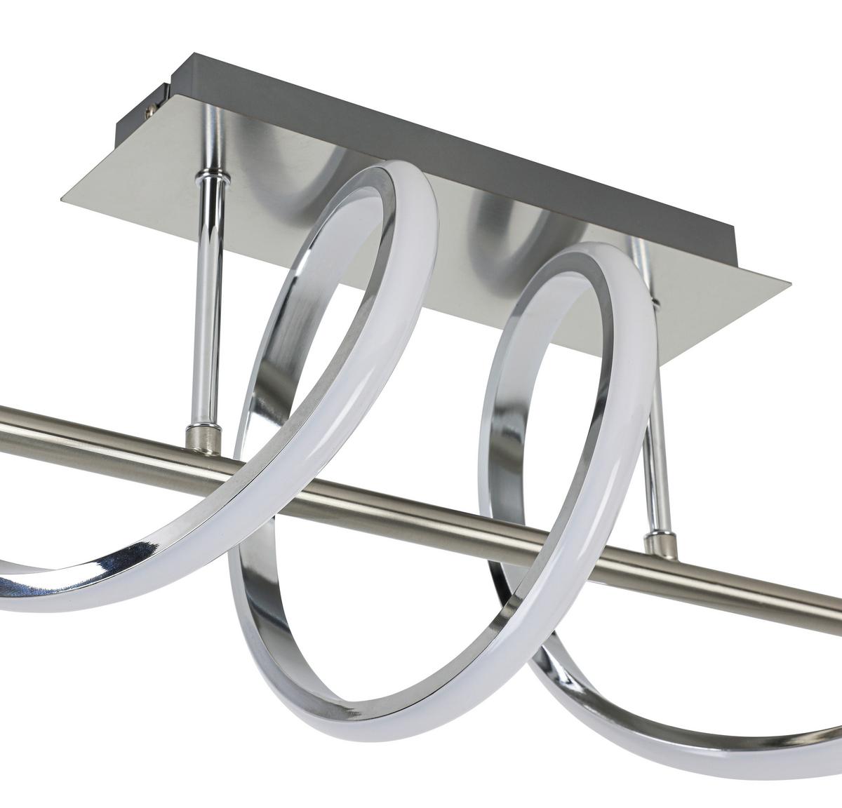 LED-Deckenleuchte Lina Chromfarben max. 20 Watt - Chromfarben/Nickelfarben, Modern, Kunststoff/Metall (20/80/26,5cm) - Mömax